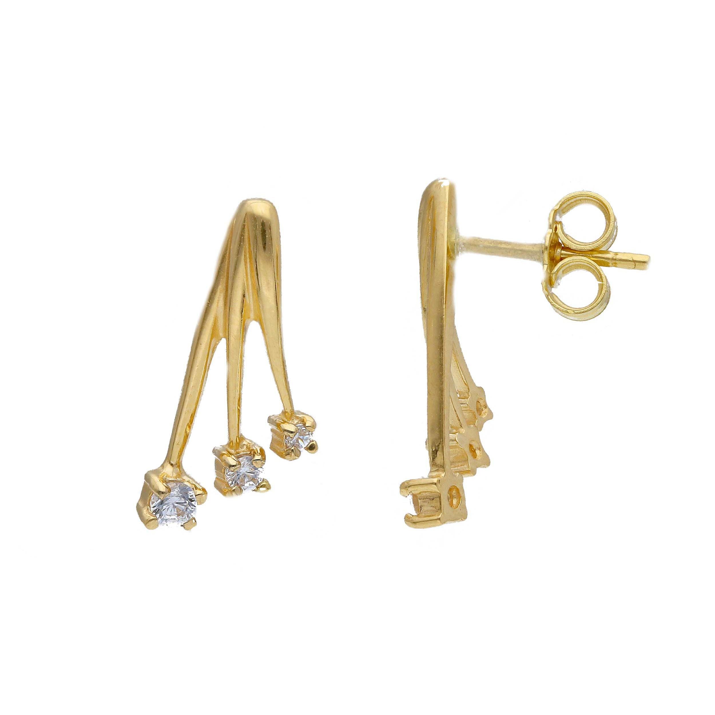 Orecchini Abeni in oro giallo 18 K con zirconi