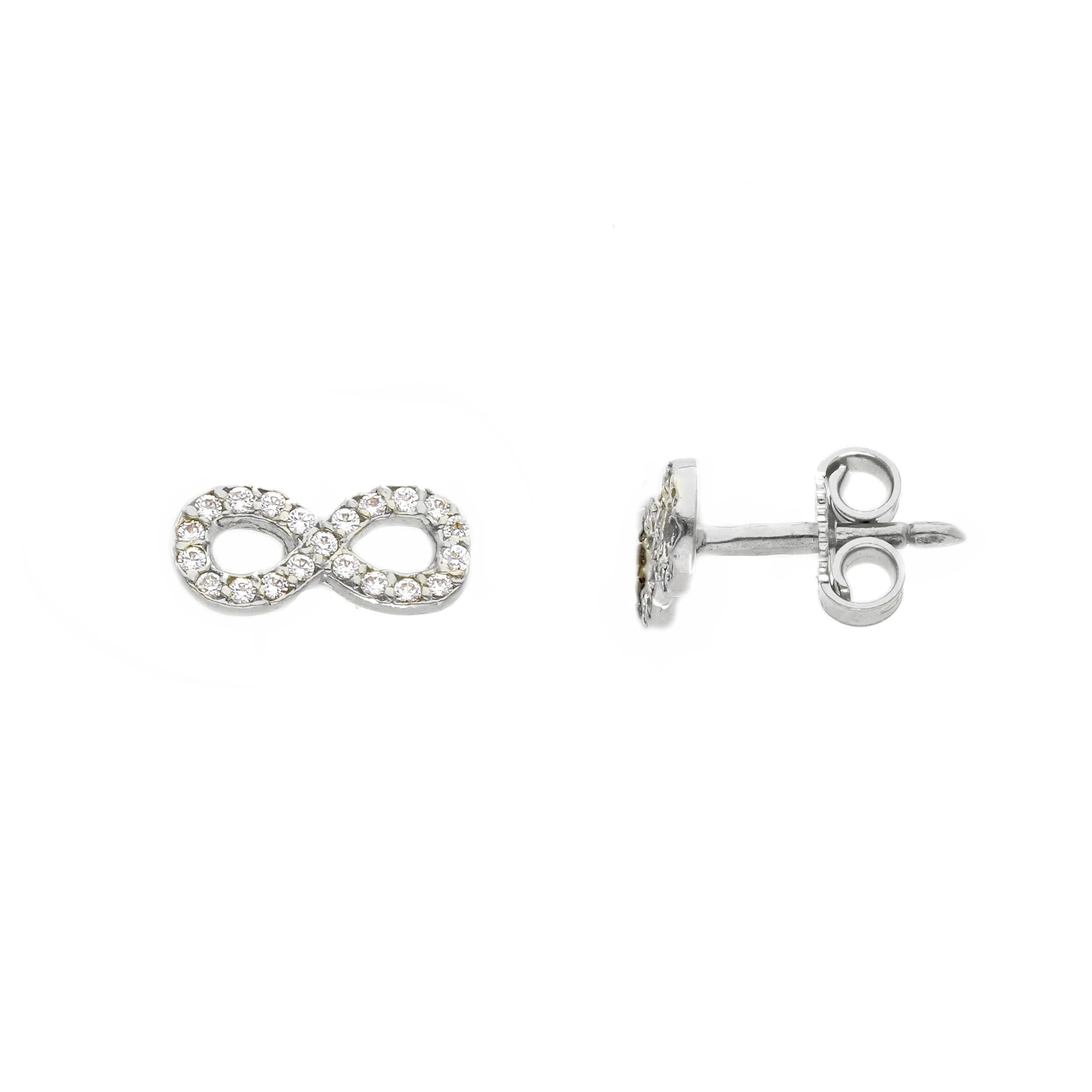 Orecchini in oro bianco 18k e cubic zirconia