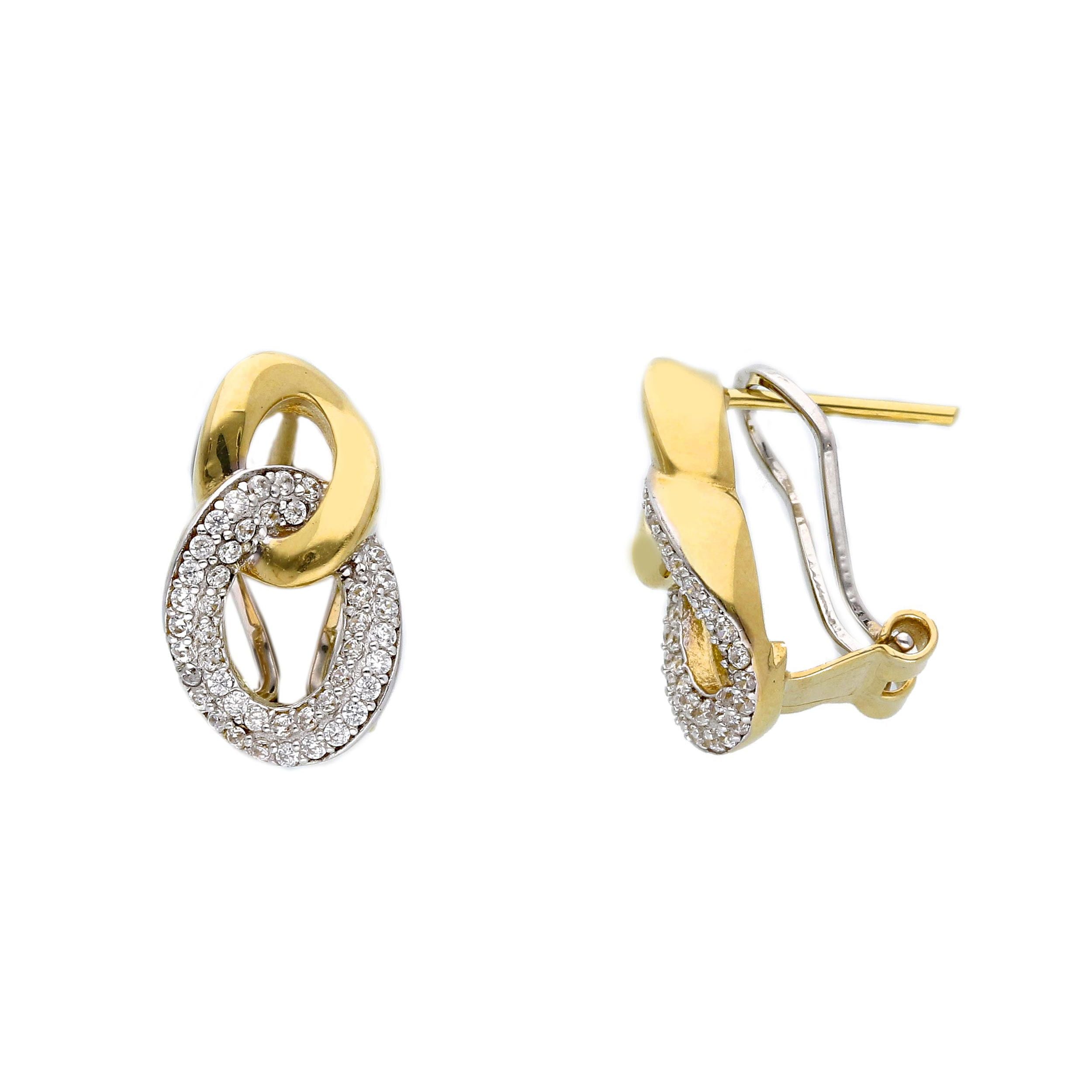 Orecchini Abeni in oro giallo 18K con zirconi