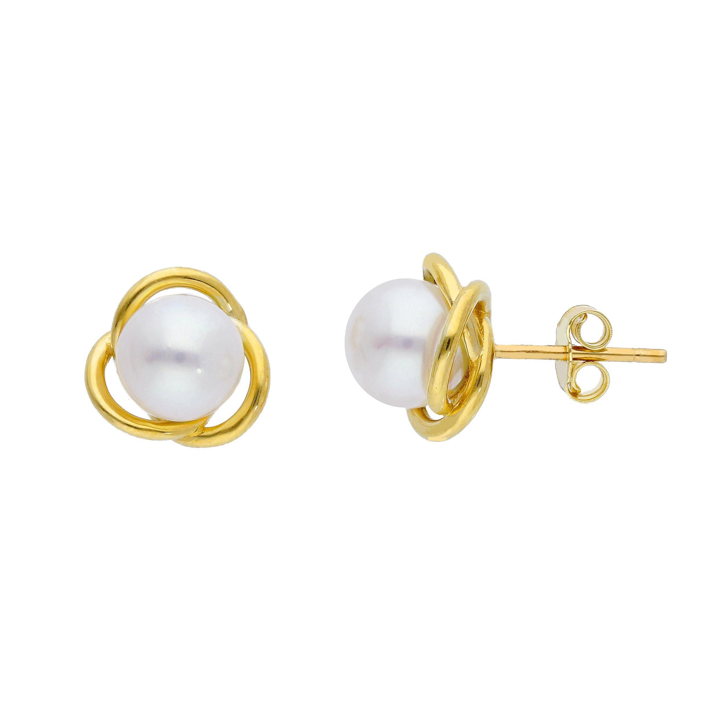 Orecchini Abeni in oro giallo 18 K con perla coltivata