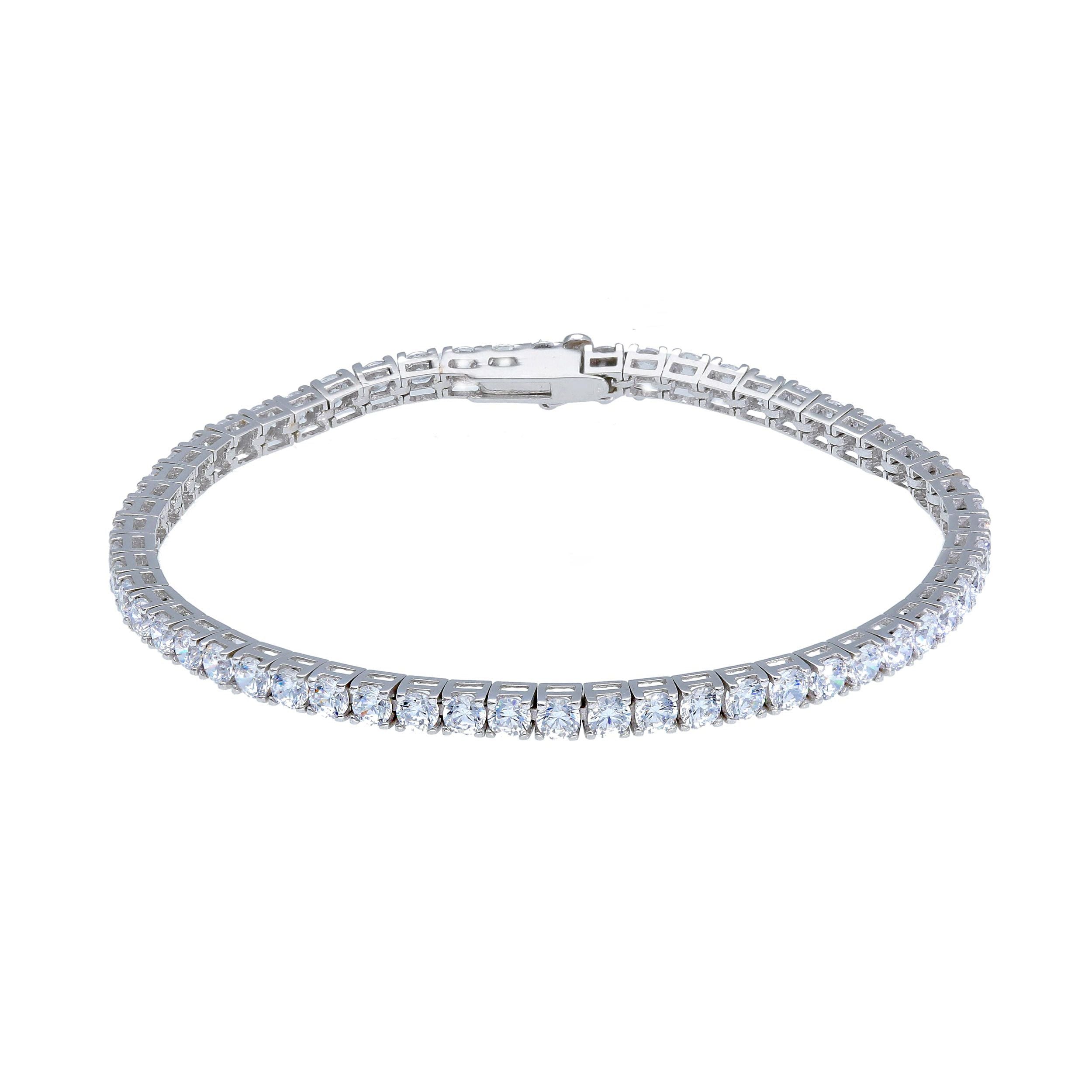 Bracciale Abeni tennis in oro bianco 18K con zirconi