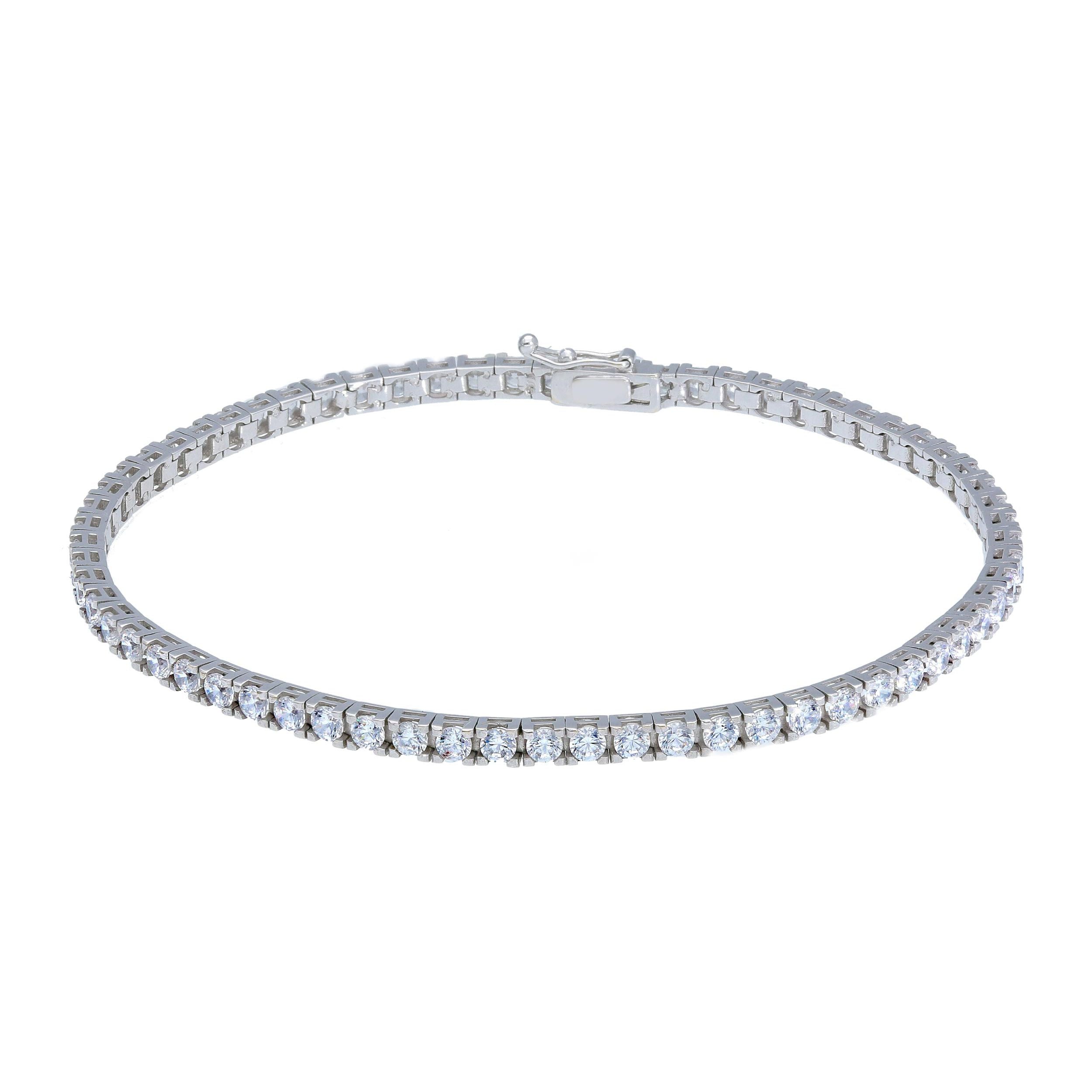 Bracciale Abeni tennis in oro bianco 18K con zirconi