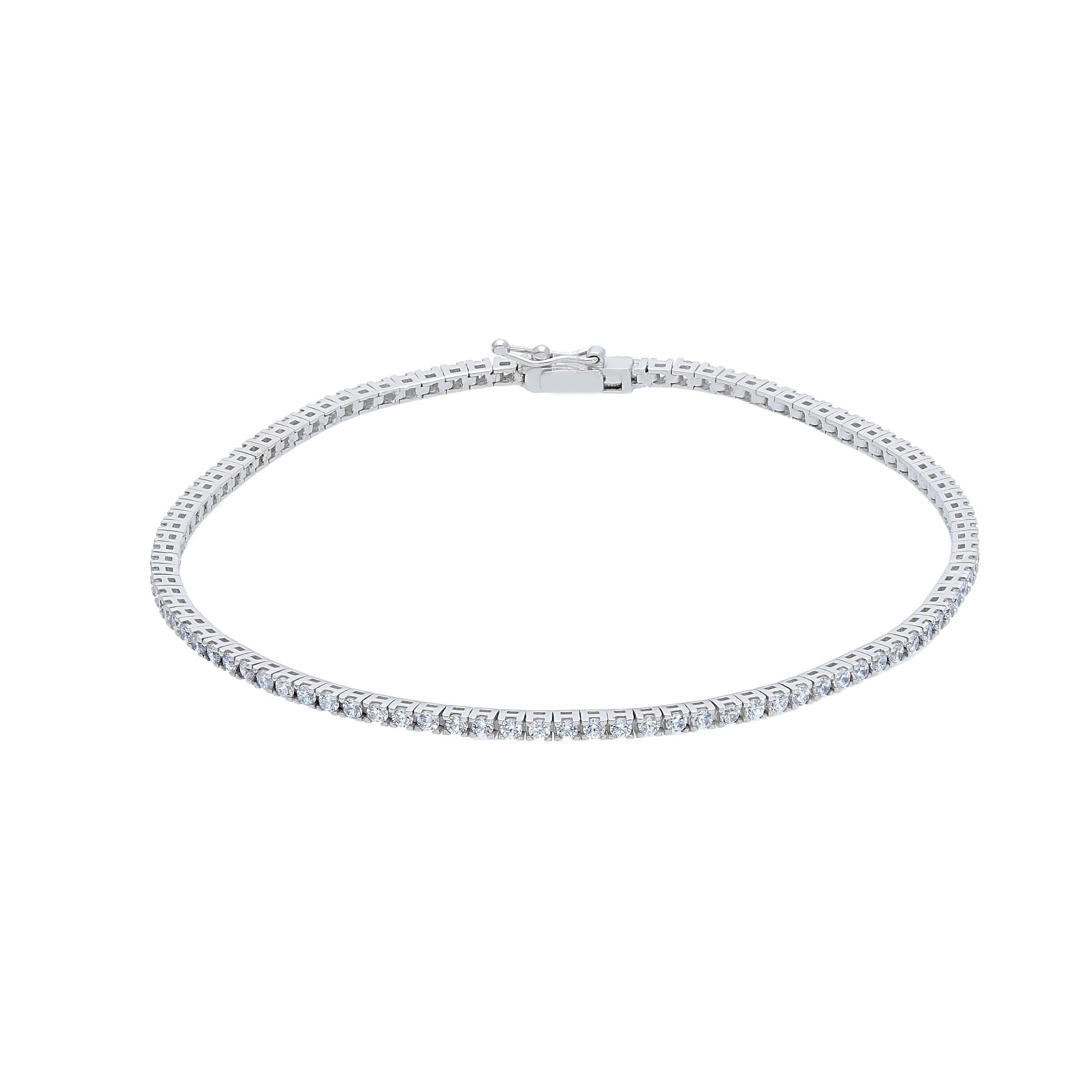 Bracciale Abeni tennis in oro bianco 18K con zirconi