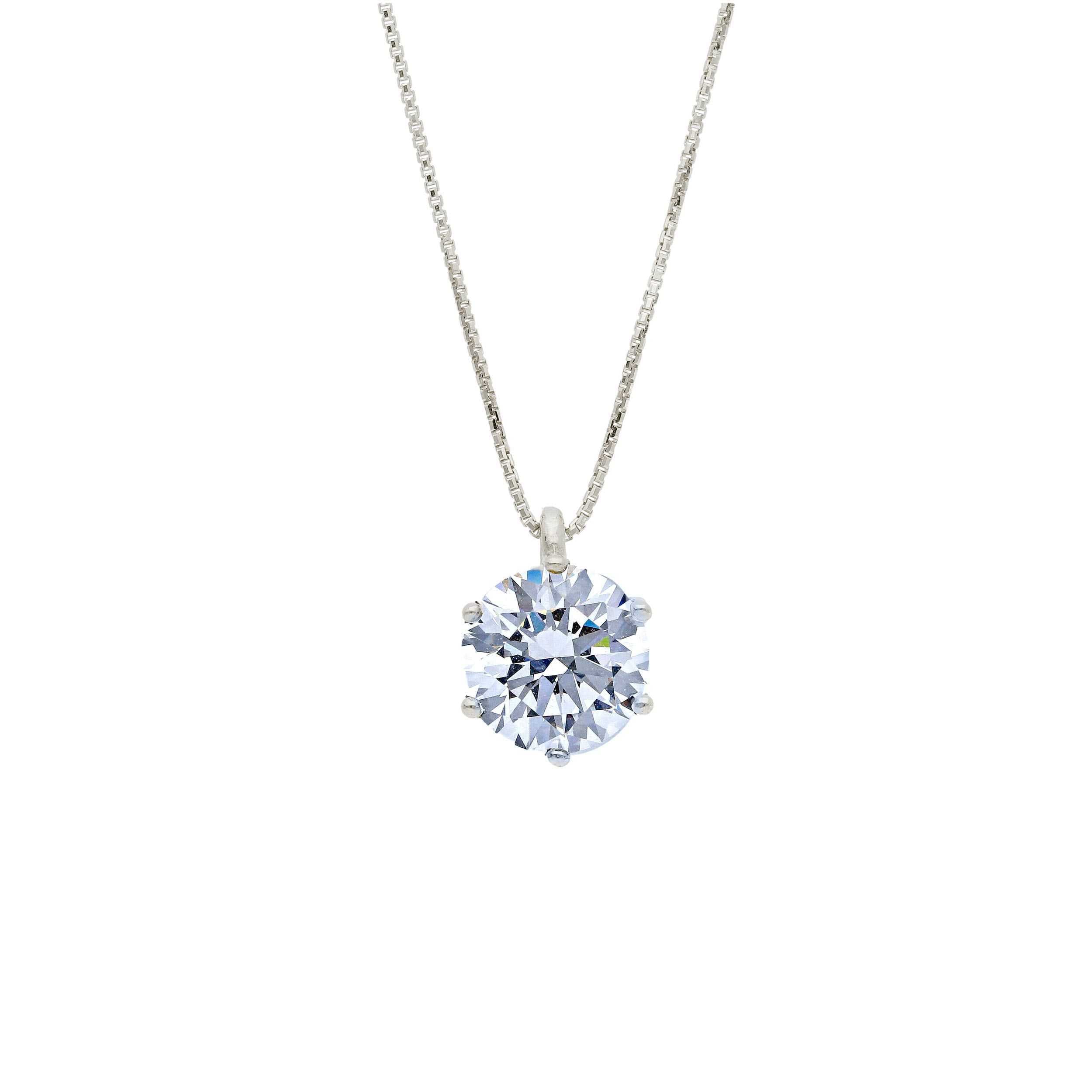 Girocollo Abeni in oro bianco con zircone punto luce solitario