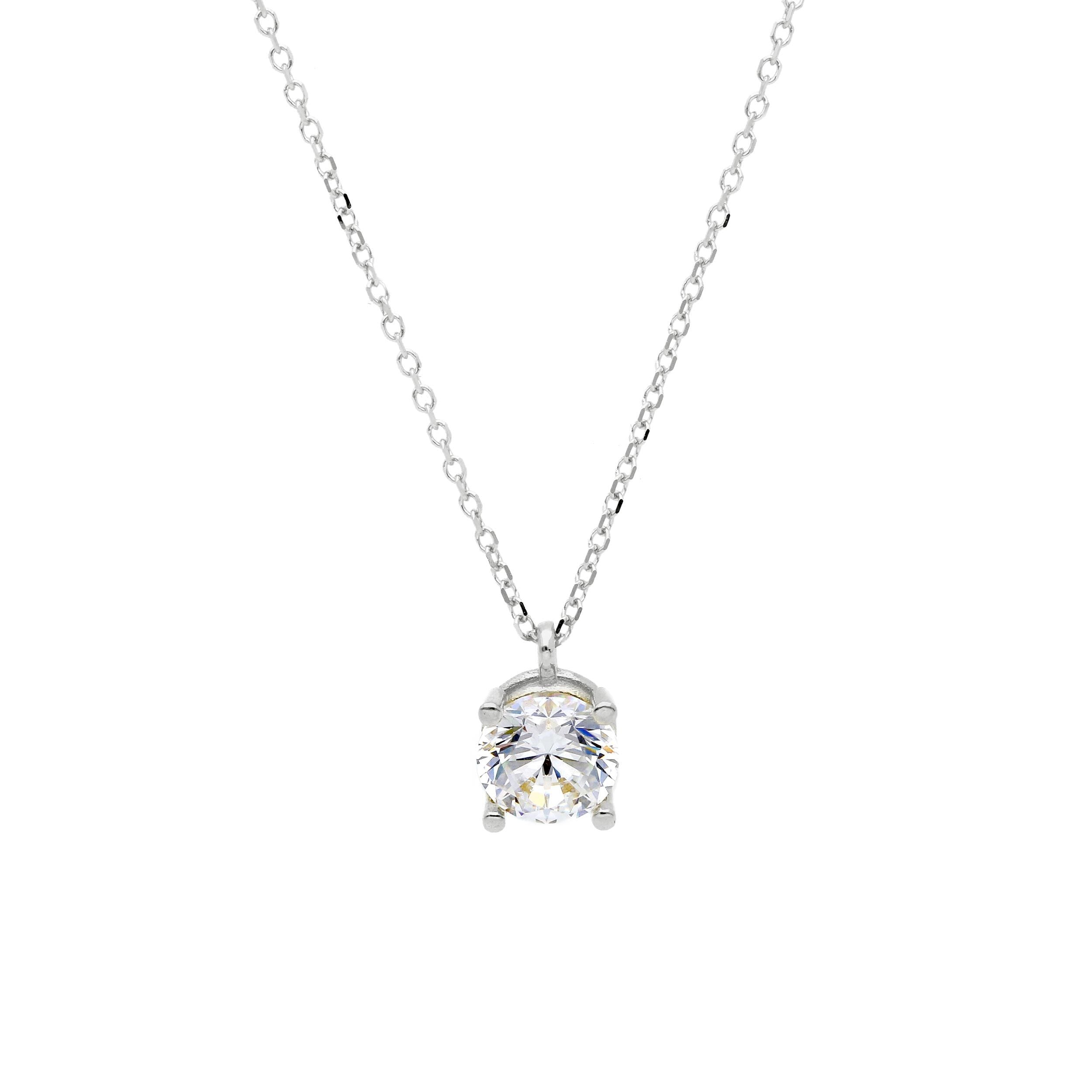 Girocollo Abeni in oro bianco con zircone punto luce solitario