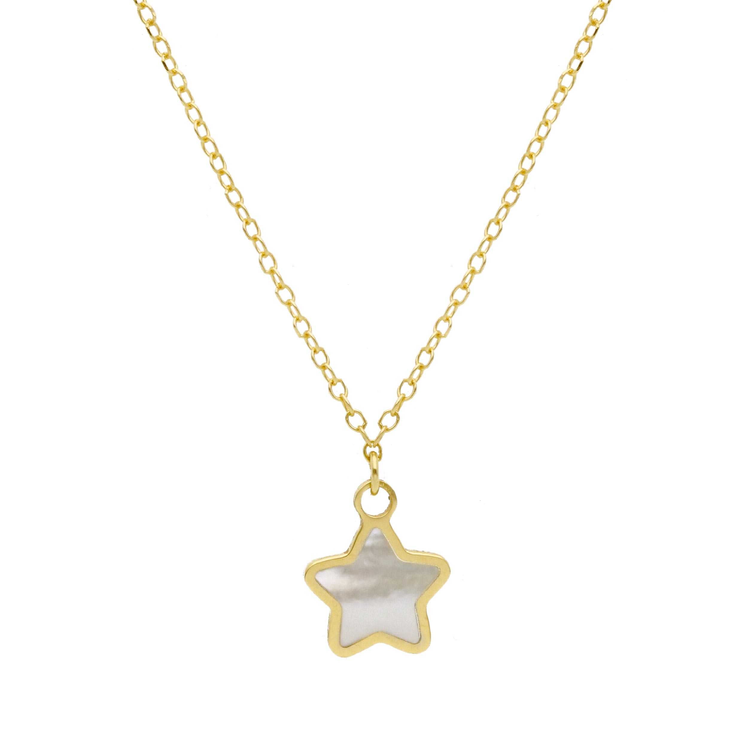 Girocollo Abeni in oro giallo 18k con stella e madreperla