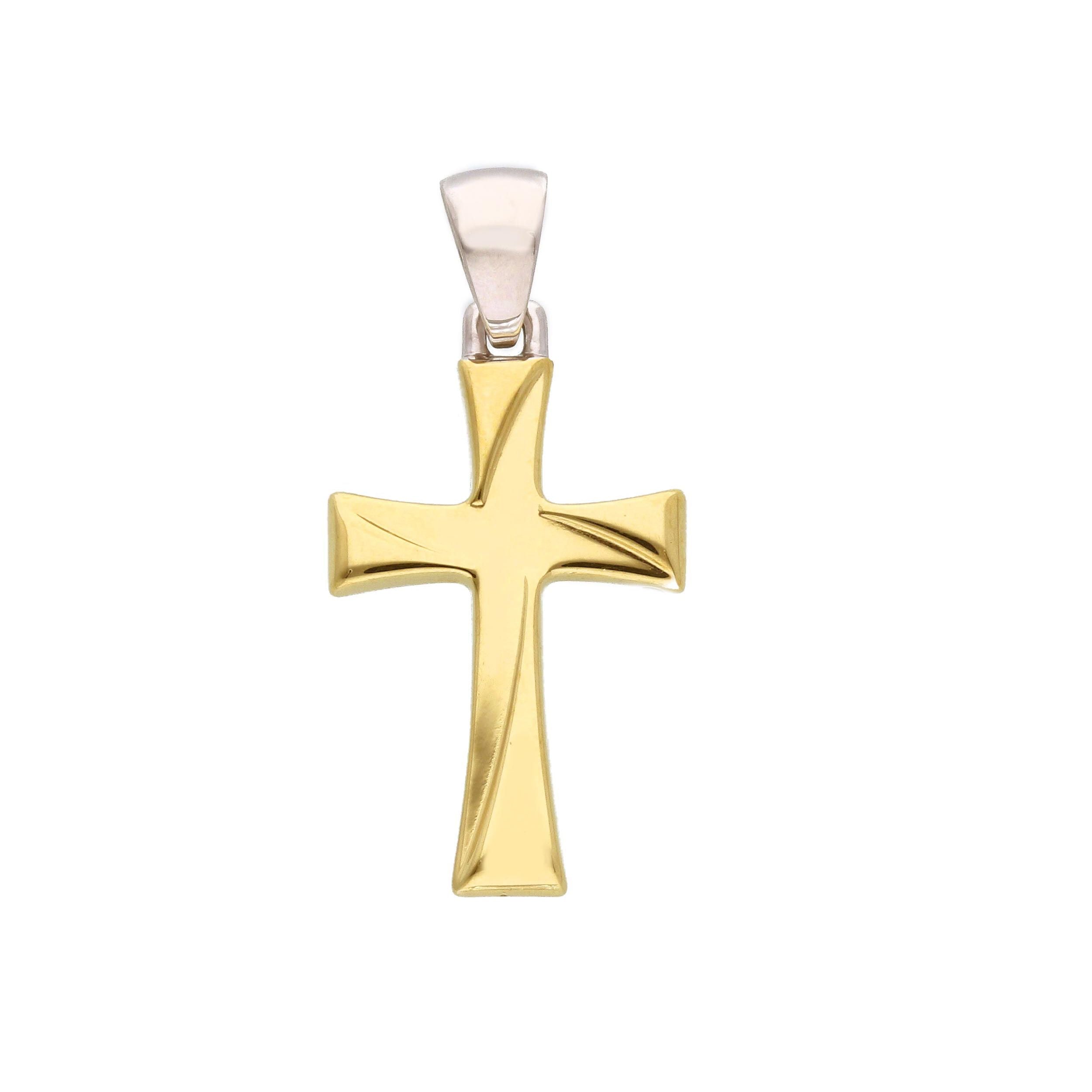 Ciondolo croce Abeni in oro bianco e giallo 18K