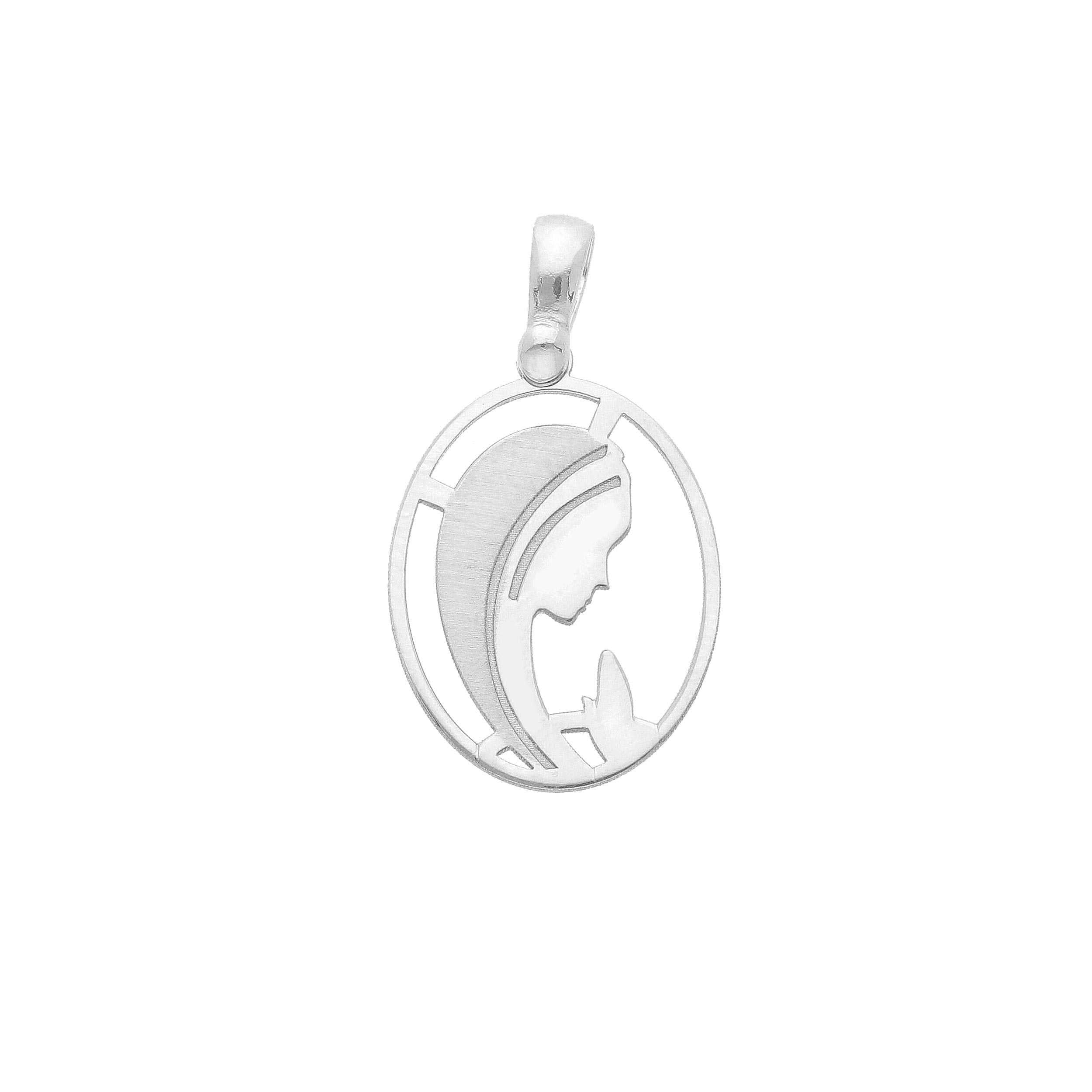 Ciondolo Abeni in oro bianco 18K con Madonna
