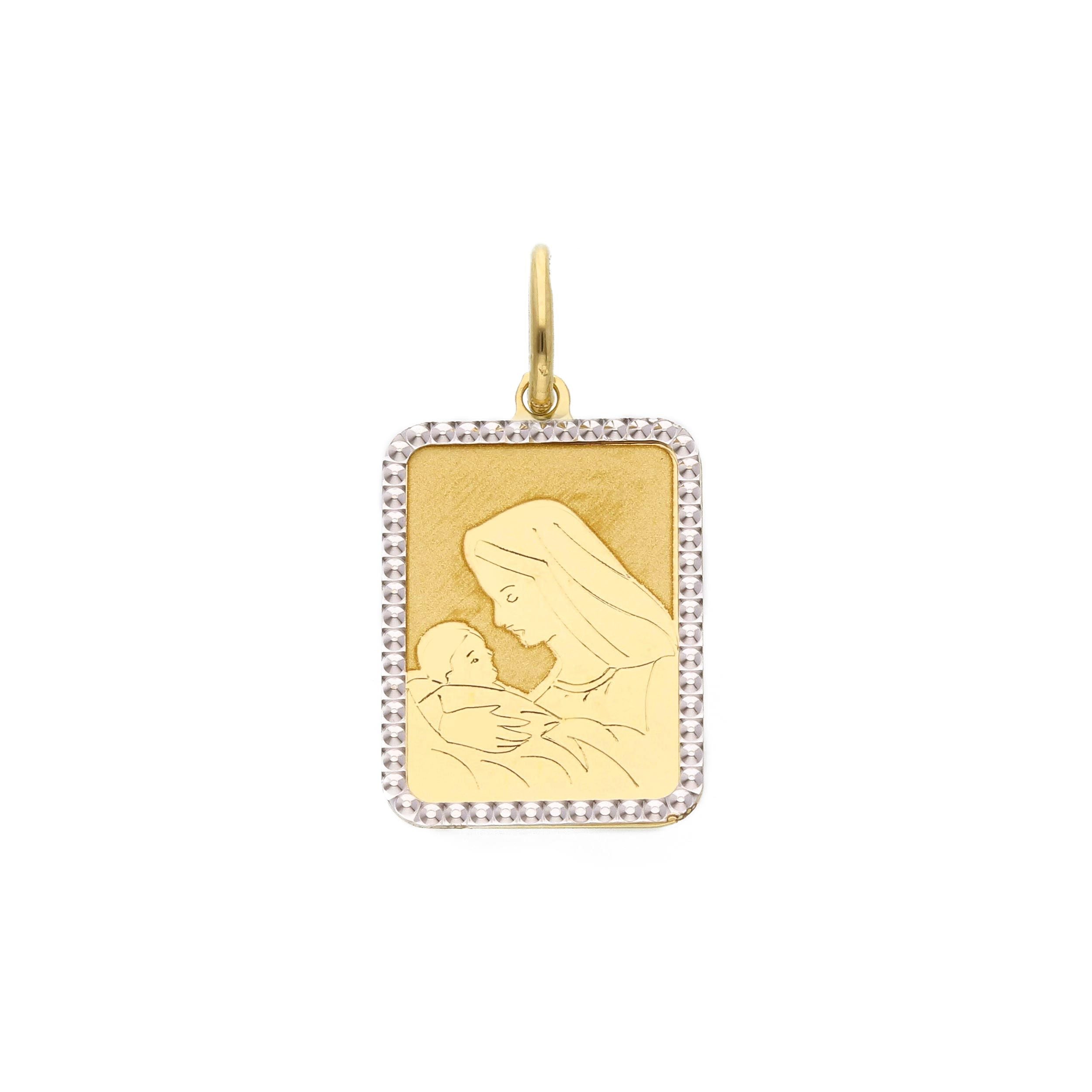 Ciondolo Abeni in oro bianco e giallo 18K con Madonna