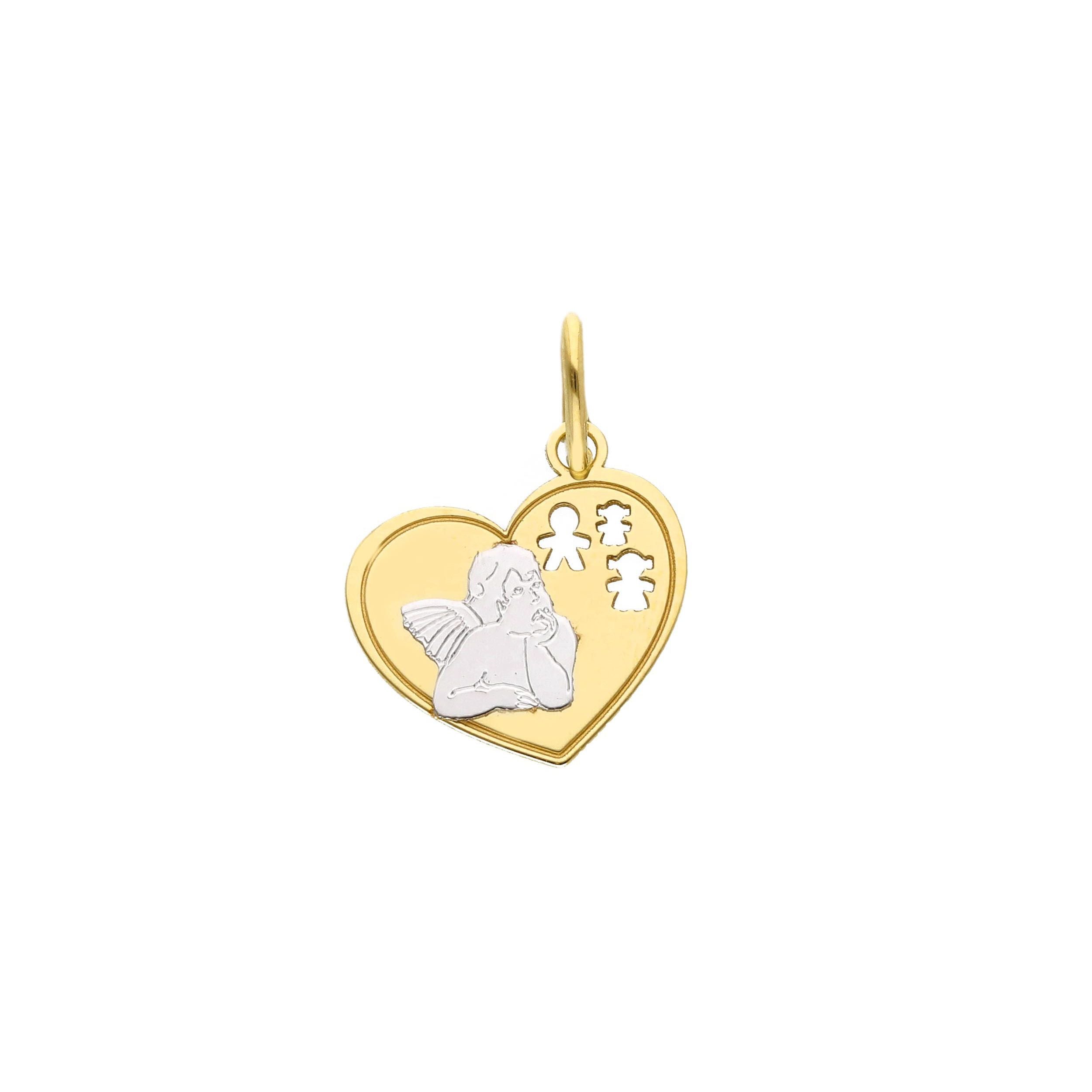 Ciondolo Abeni in oro bianco e giallo 18K con Angioletto