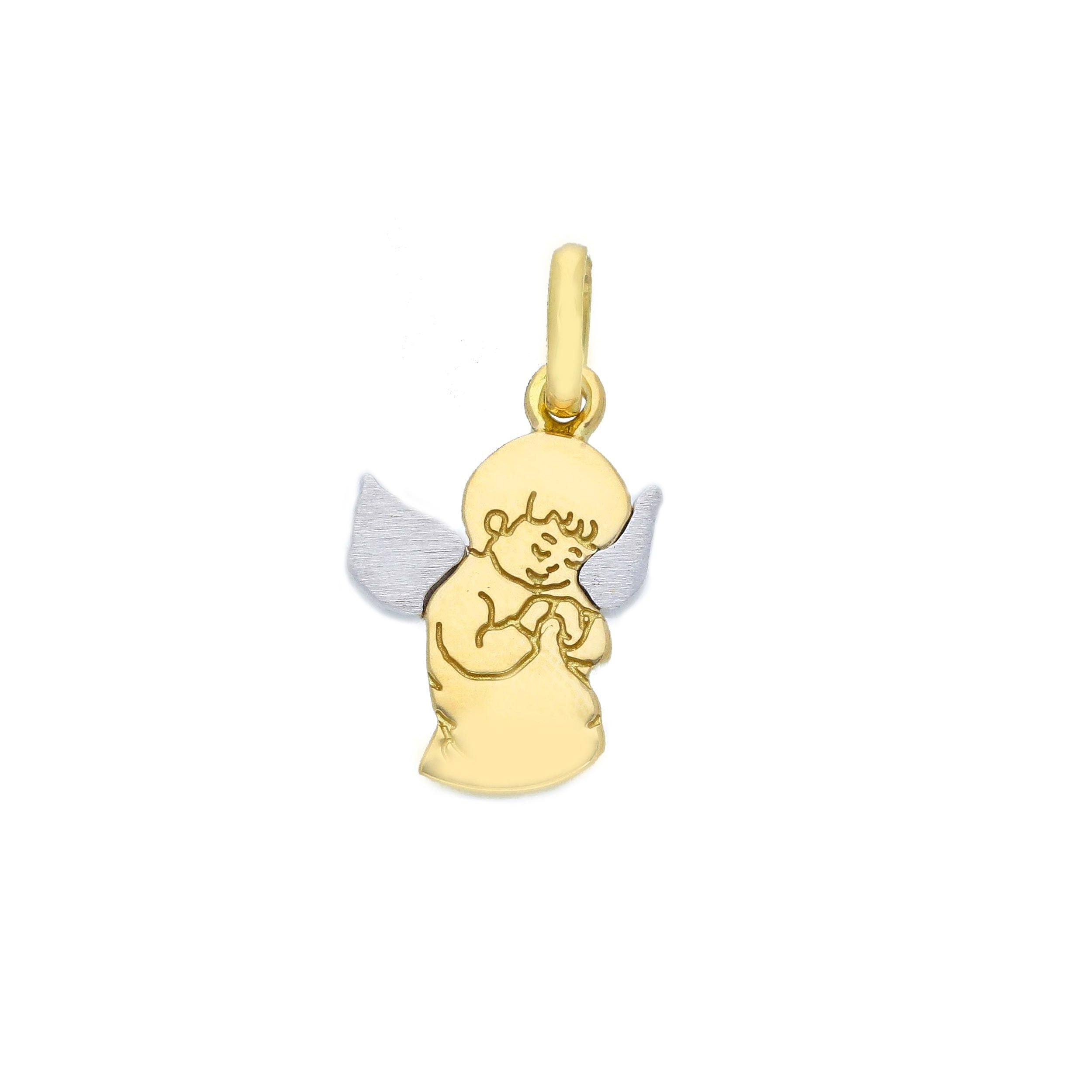 Ciondolo Abeni in oro bianco e giallo 18K con Angioletto