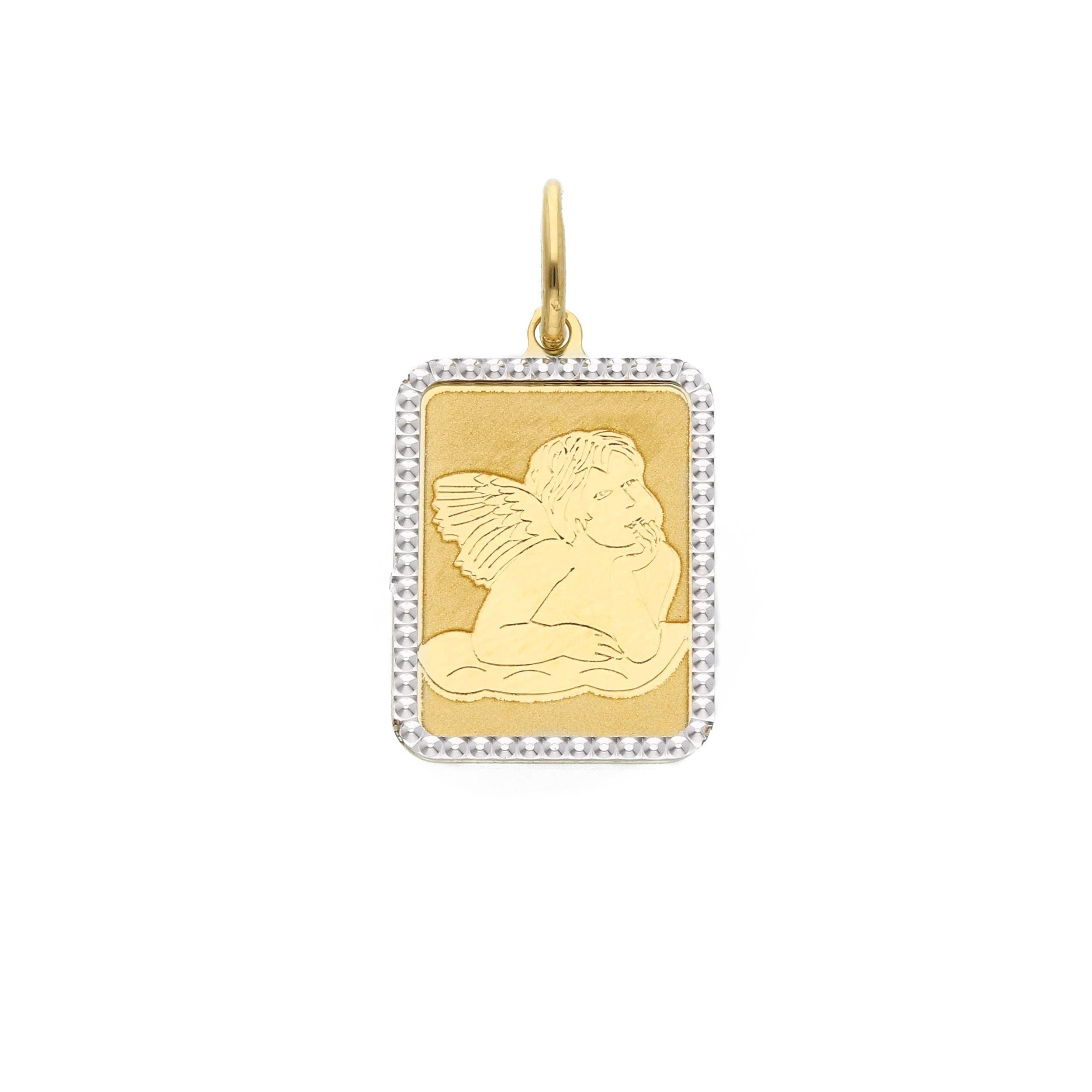 Ciondolo Abeni in oro bianco e giallo 18K con Angioletto