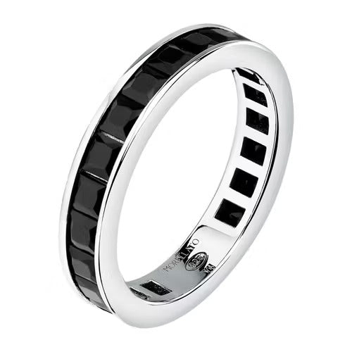 Anello Morellato Tennis eternity in argento con zirconi neri misura 27