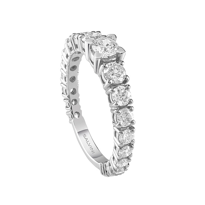 Anello Salvini Battito in oro bianco con diamanti