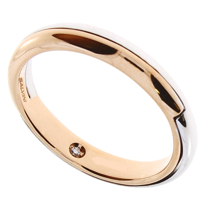 Anello Salvini Alchimia in oro rosa e bianco con diamante