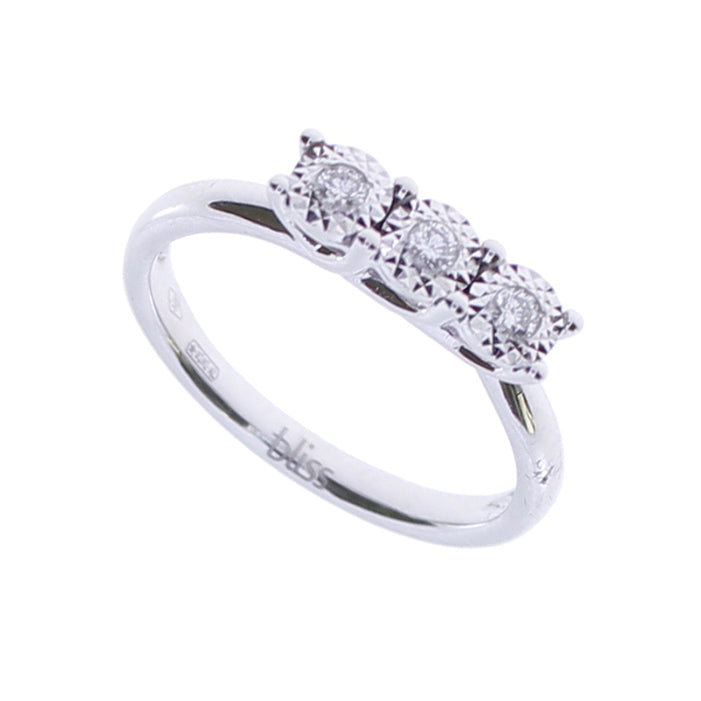 Anello Bliss trilogi in oro bianco con diamanti