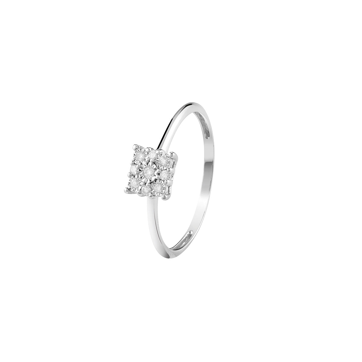 Anello Bliss Rugiada in oro bianco con diamanti