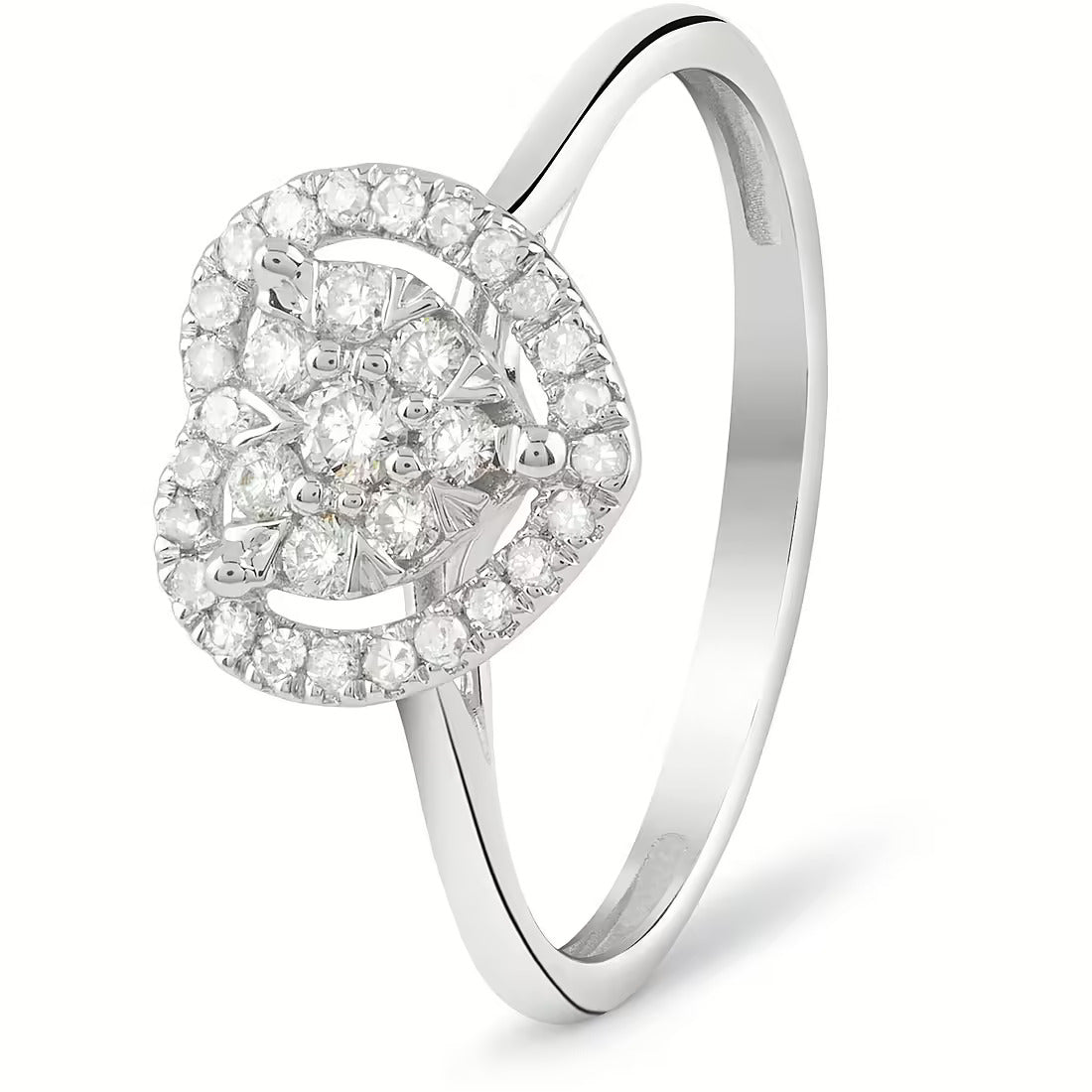 Anello Bliss Caresse in oro bianco con diamanti