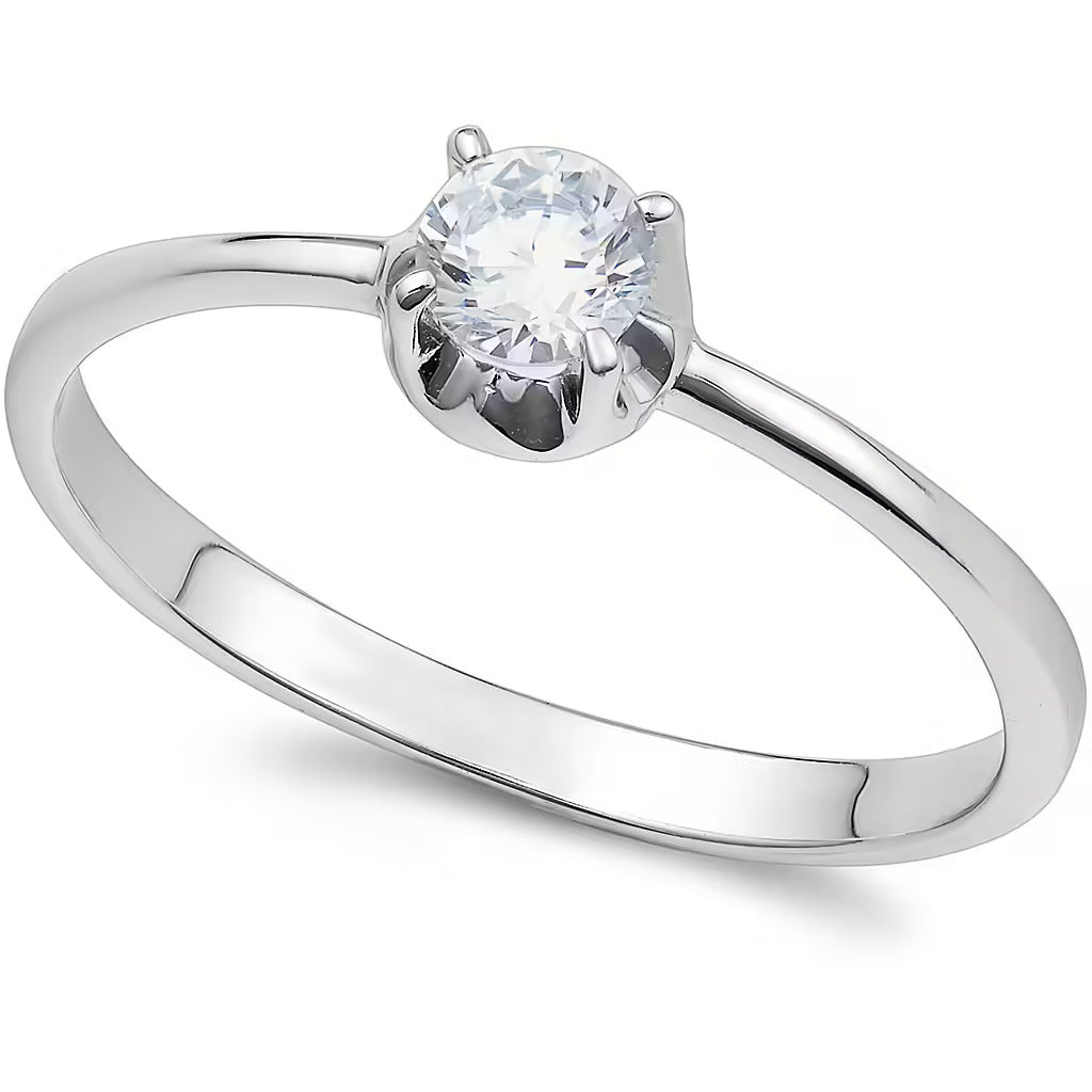 Anello Ambrosia in Oro bianco 18 k con Zirconi bianchi