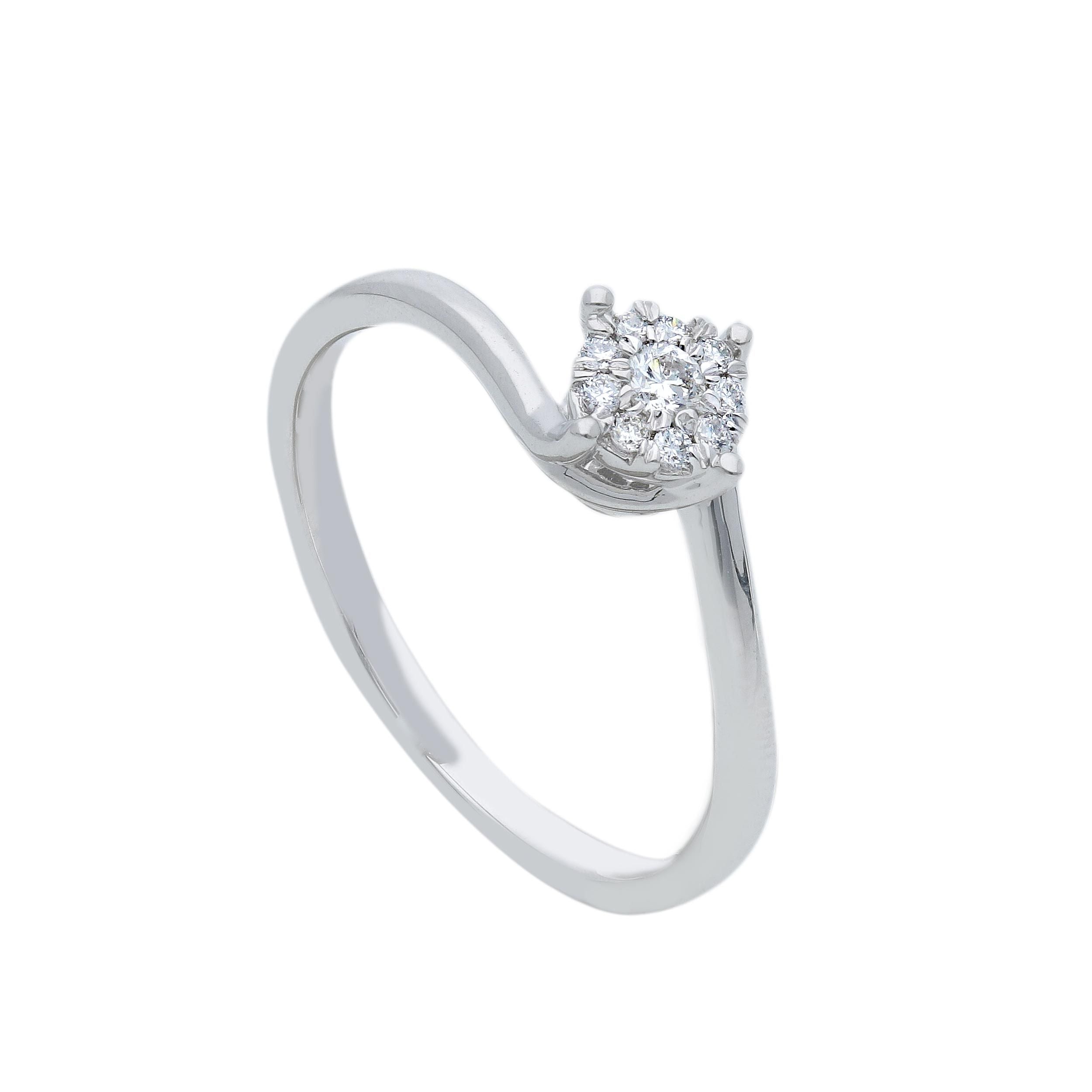 Anello Abeni in oro bianco 18K con diamanti naturali