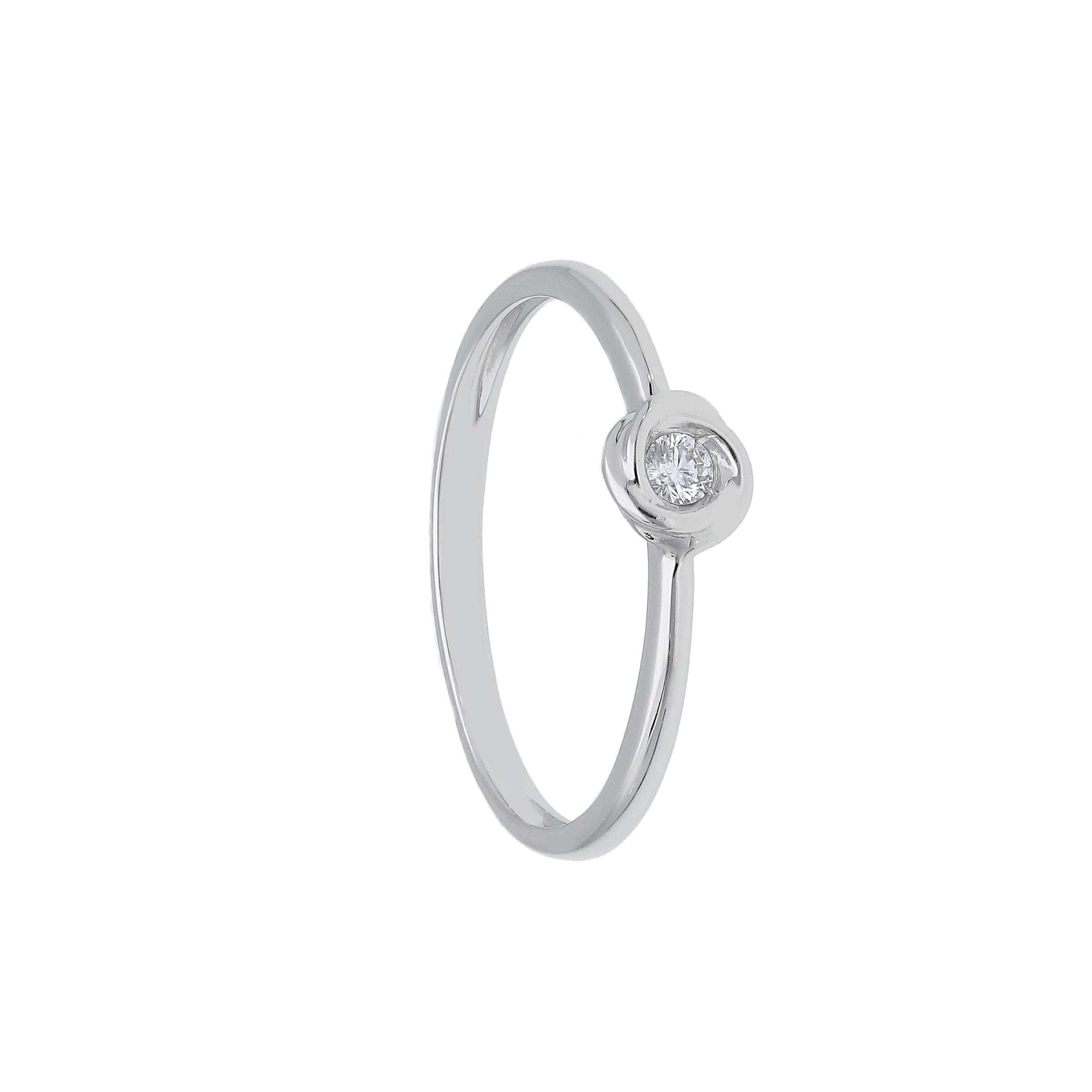 Anello Abeni in oro bianco con diamante solitario