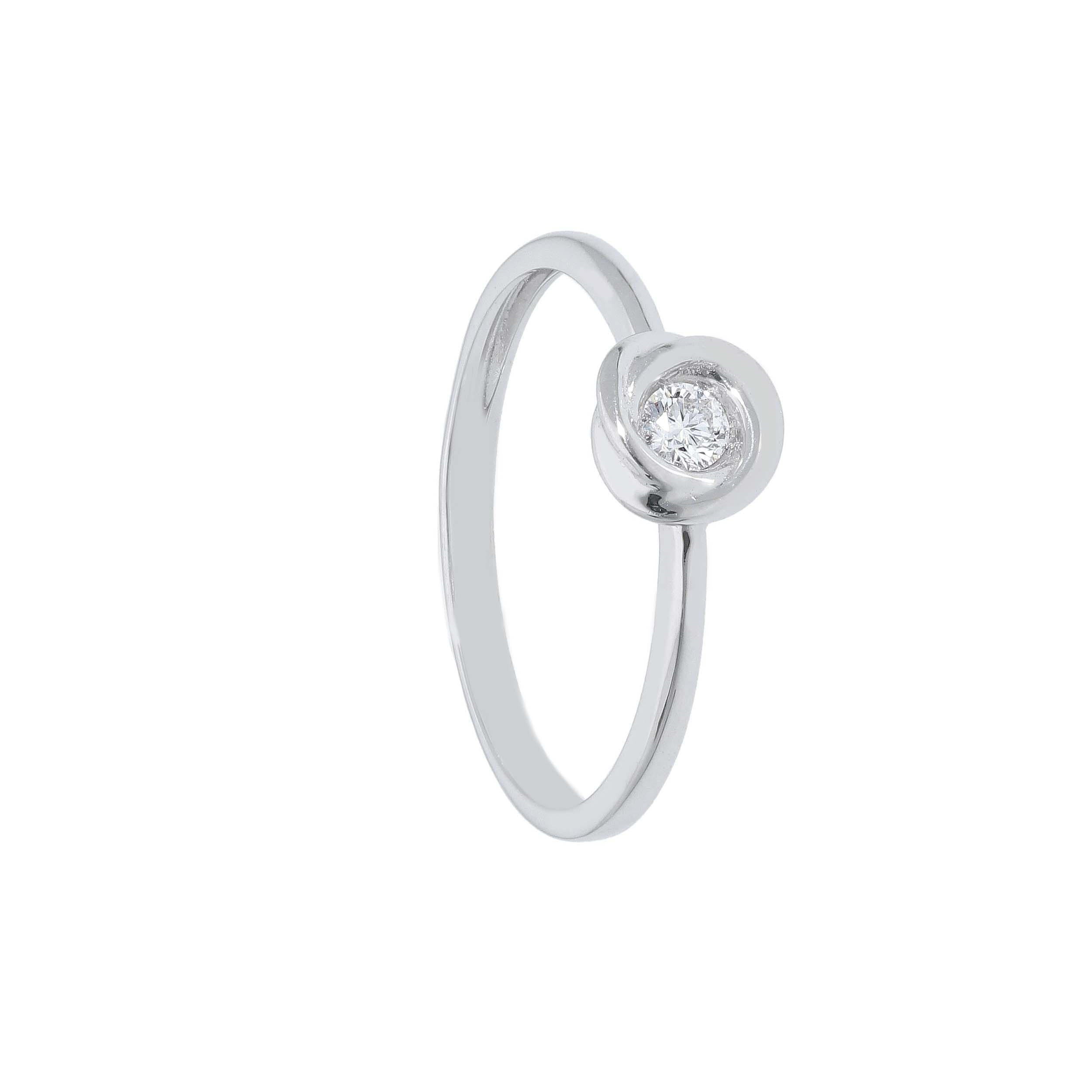 Anello Abeni in oro bianco con diamante solitario