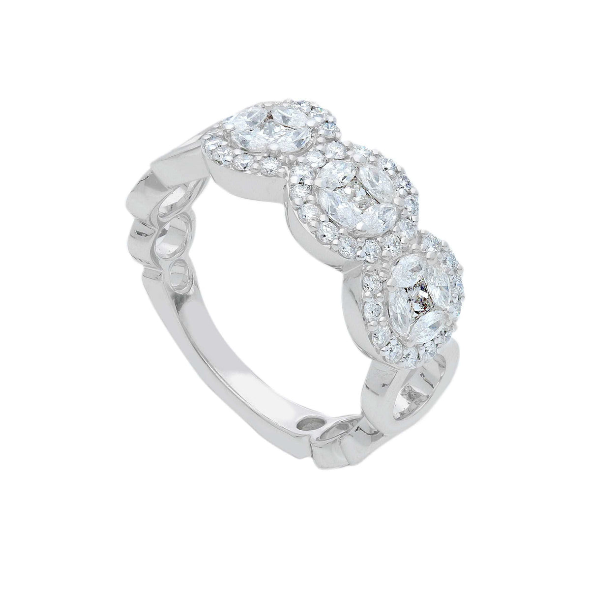 Anello abeni in oro bianco 18k con diamanti
