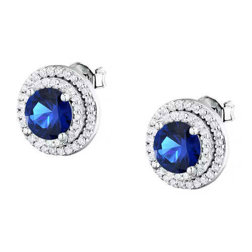 Orecchini Morellato Tesori in argento con zirconi bianchi e blu