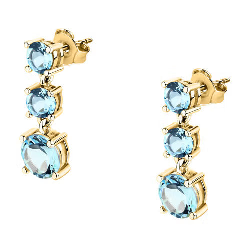 Orecchini Morellato Tesori in argento laminato giallo con zirconi azzurri