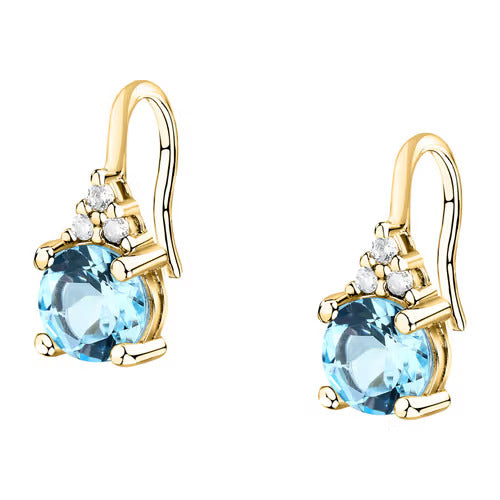 Orecchini Morellato Tesori in argento laminato giallo con zirconi azzurri e bianchi