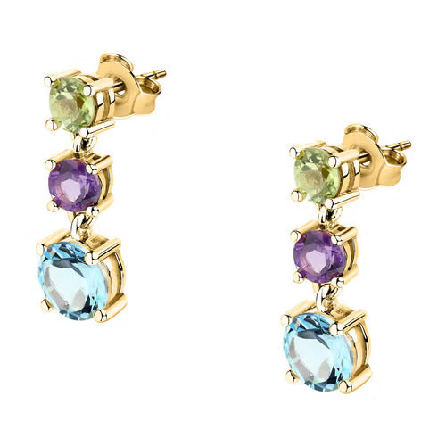 Orecchini Morellato Venezia capsule in argento laminato giallo con zirconi colorati