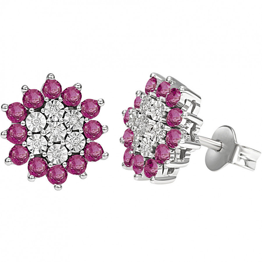 Orecchini Bliss Elisir in oro bianco con rubini e diamanti