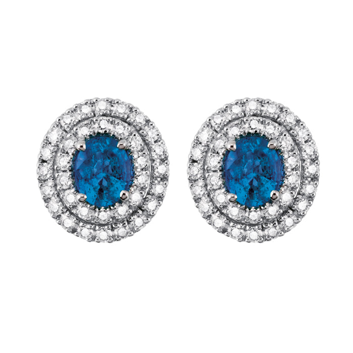 Orecchini Salvini Dora in oro bianco con zaffiri e diamanti