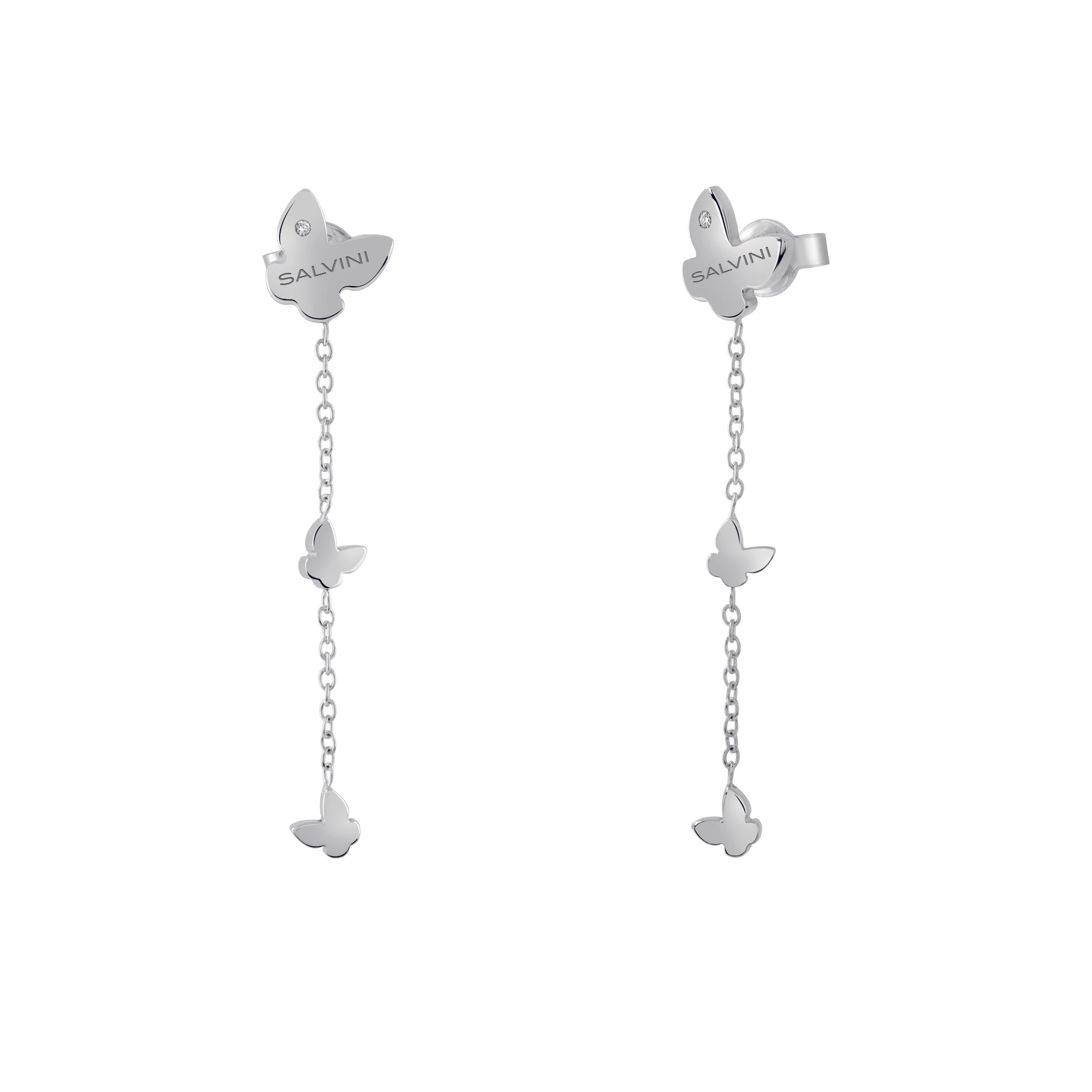 Orecchini Salvini I Segni 9 kt farfalle in oro bianco con diamanti