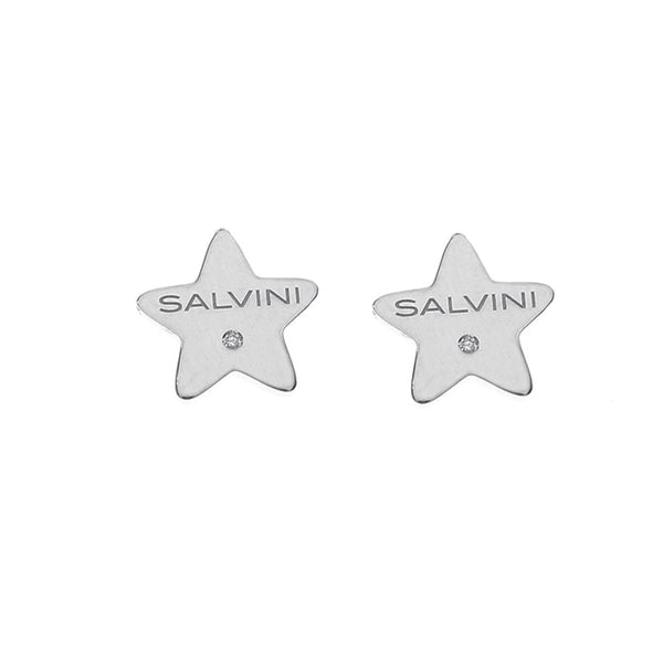 Orecchini Salvini I Segni 9 kt stella in oro bianco con diamanti