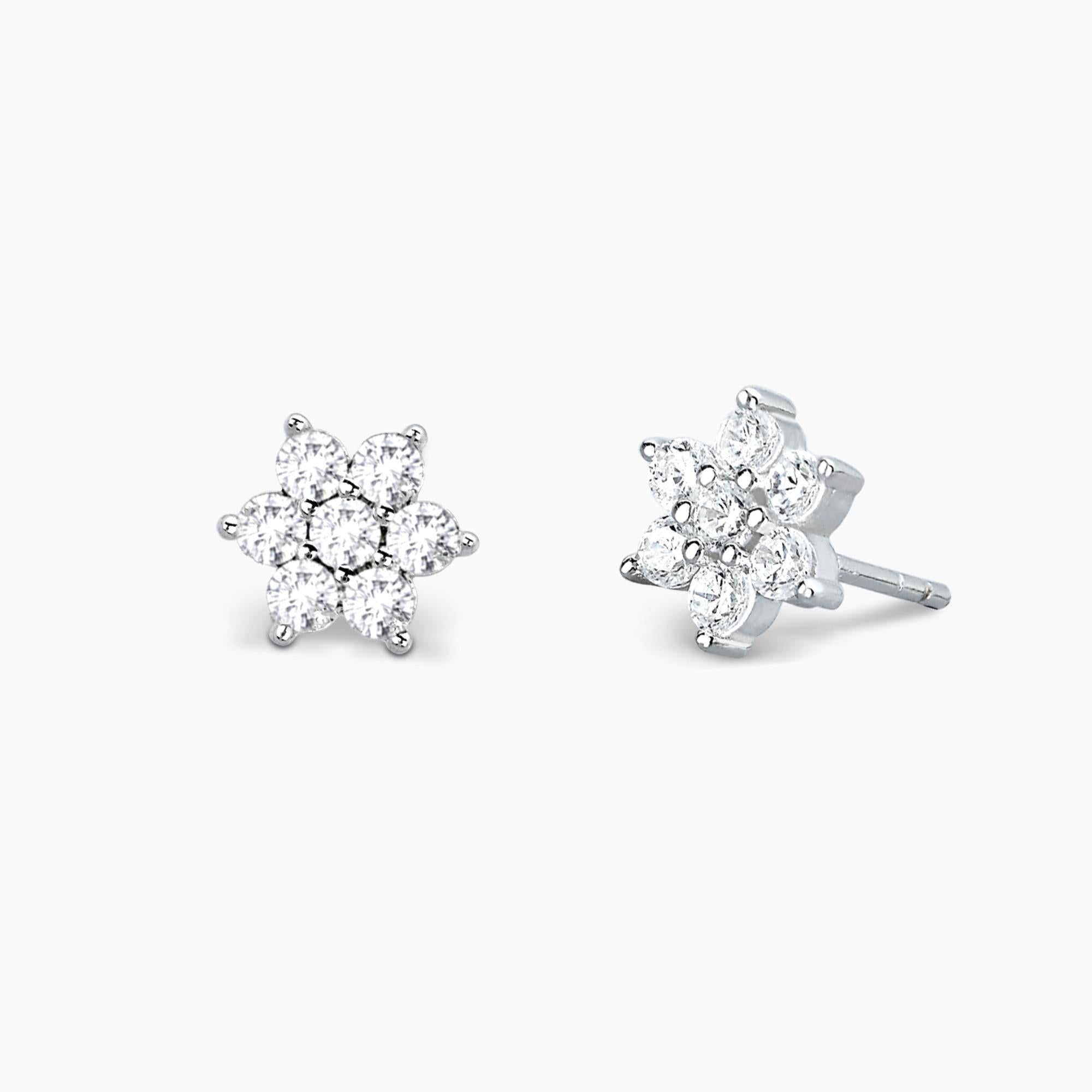 Orecchini Mabina in argento con fiore di zirconi