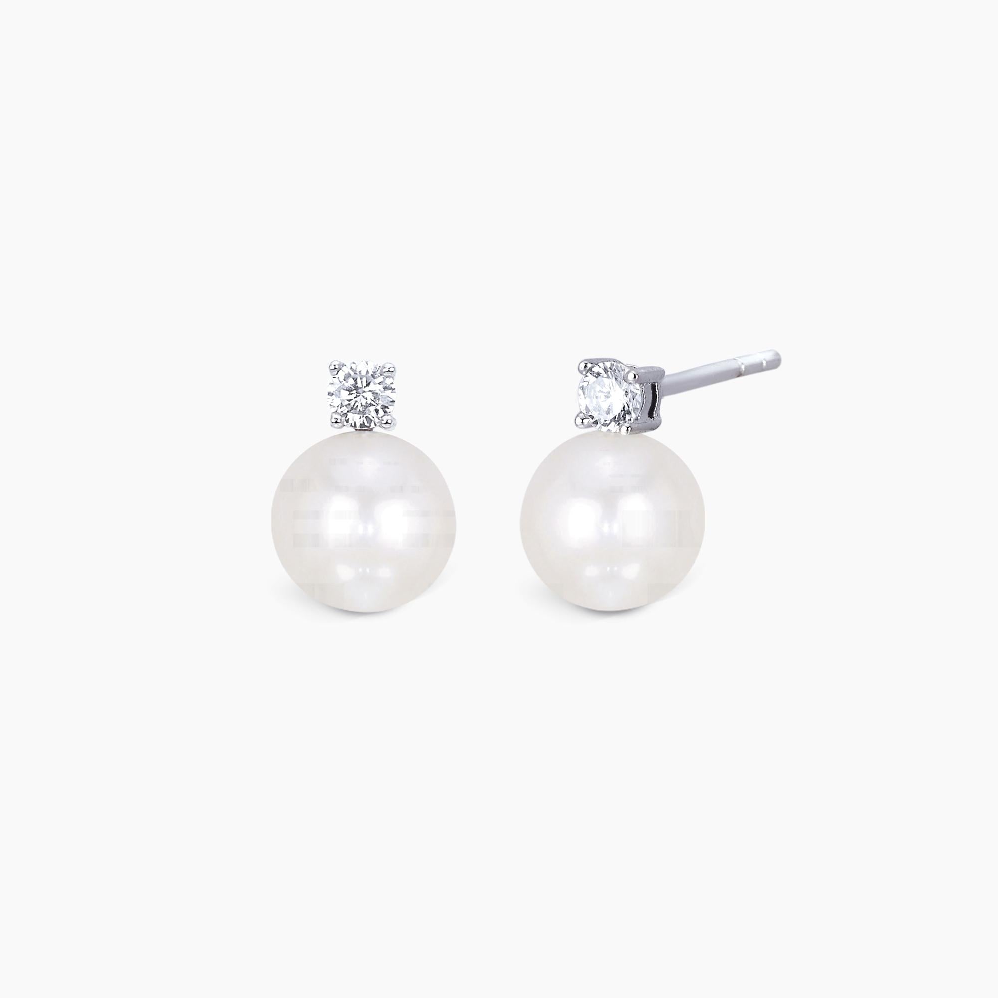 Orecchini Mabina in argento con perla e zirconi