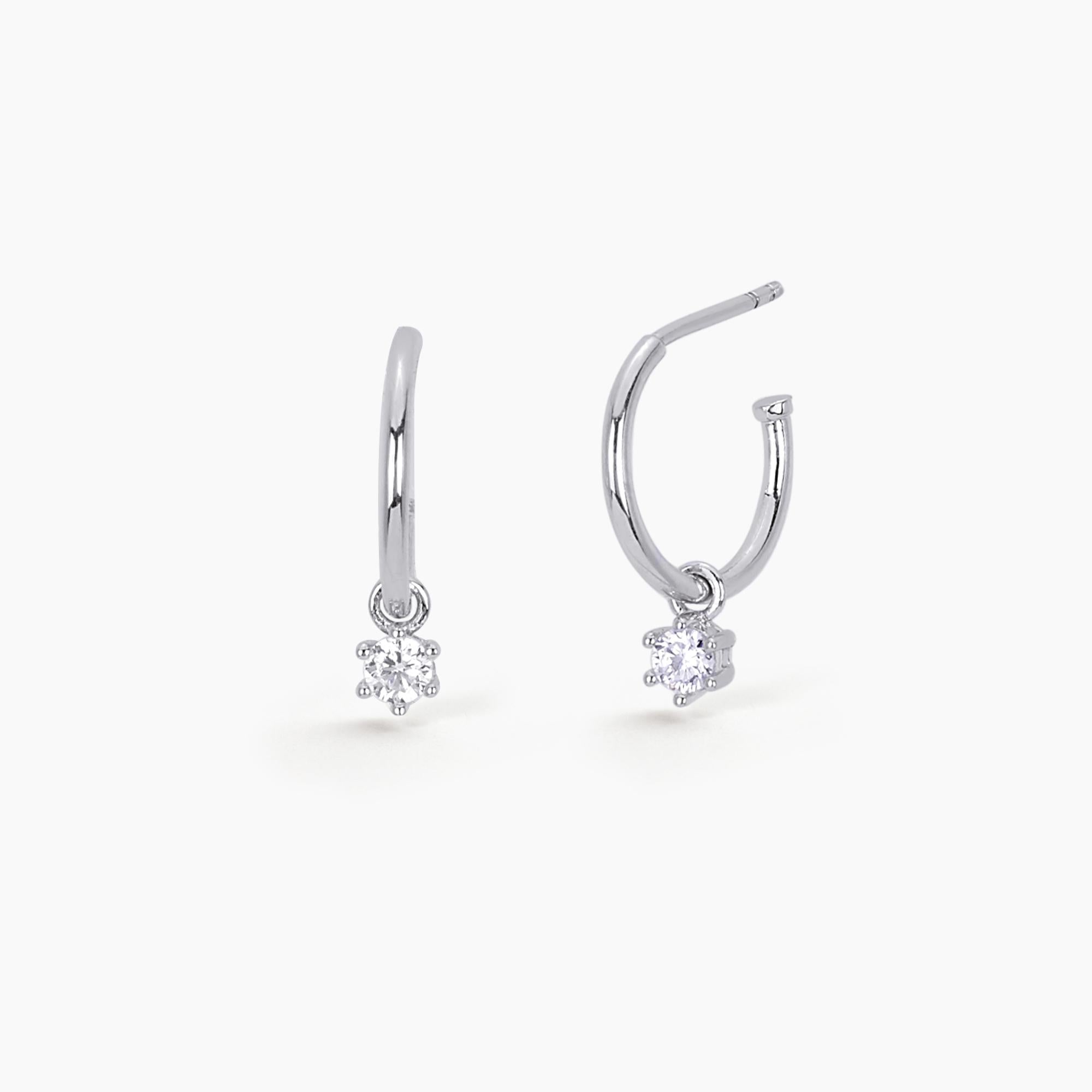 Orecchini Mabina punto luce in argento con zirconi