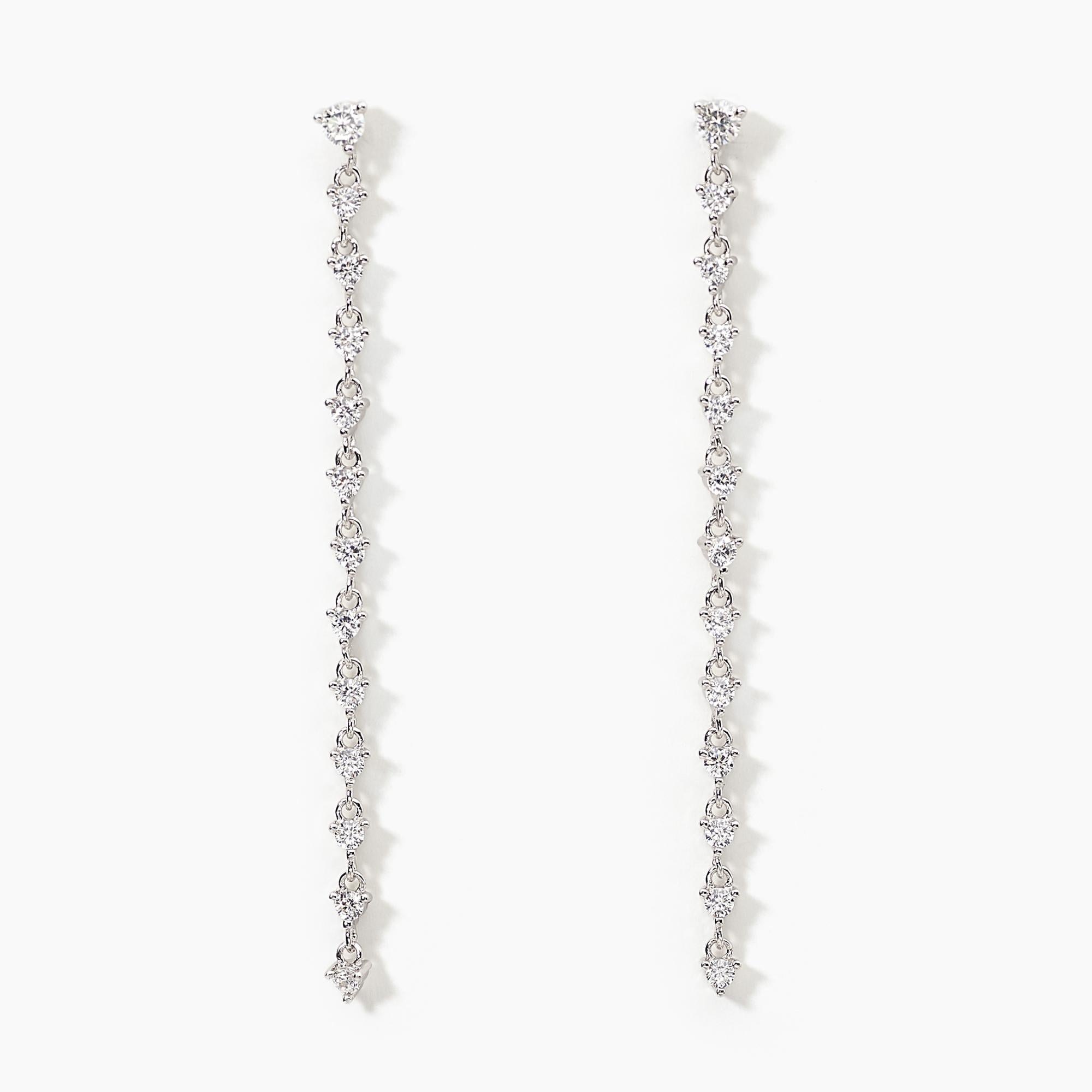 Orecchini Mabina in argento pendenti con zirconi