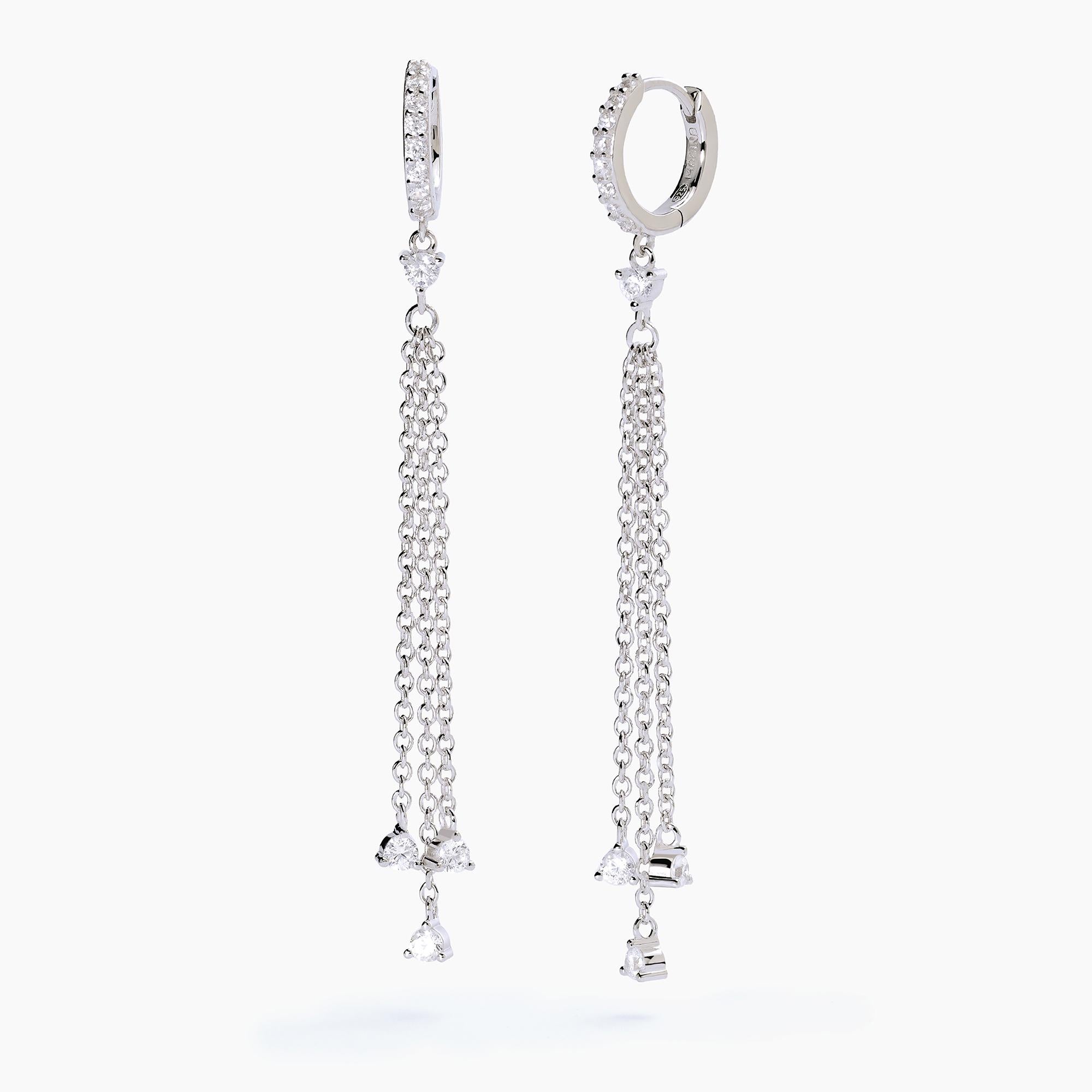 Orecchini Mabina Scintilla in argento con catenine pendenti
