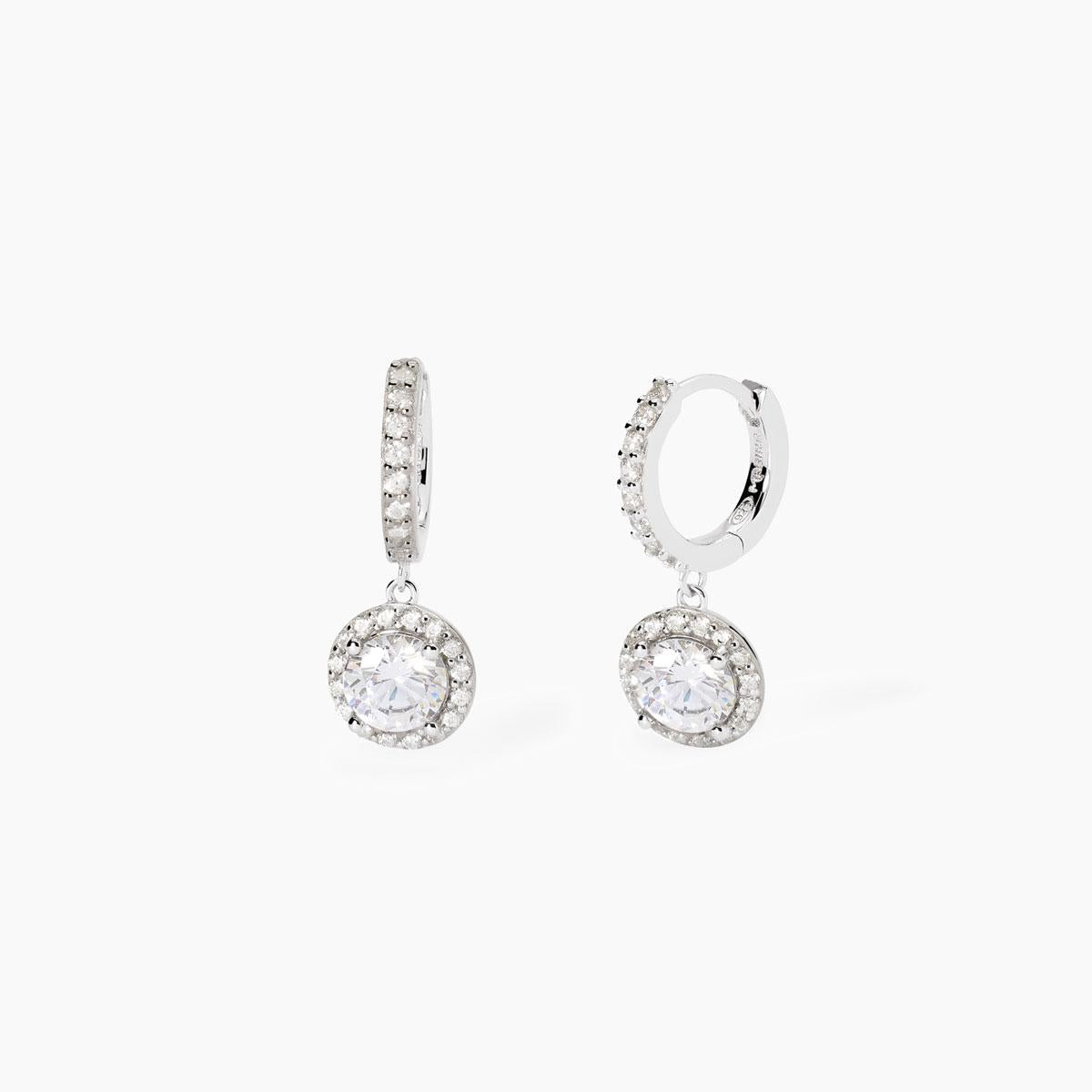 Orecchini Mabina in argento con pendente di zirconi