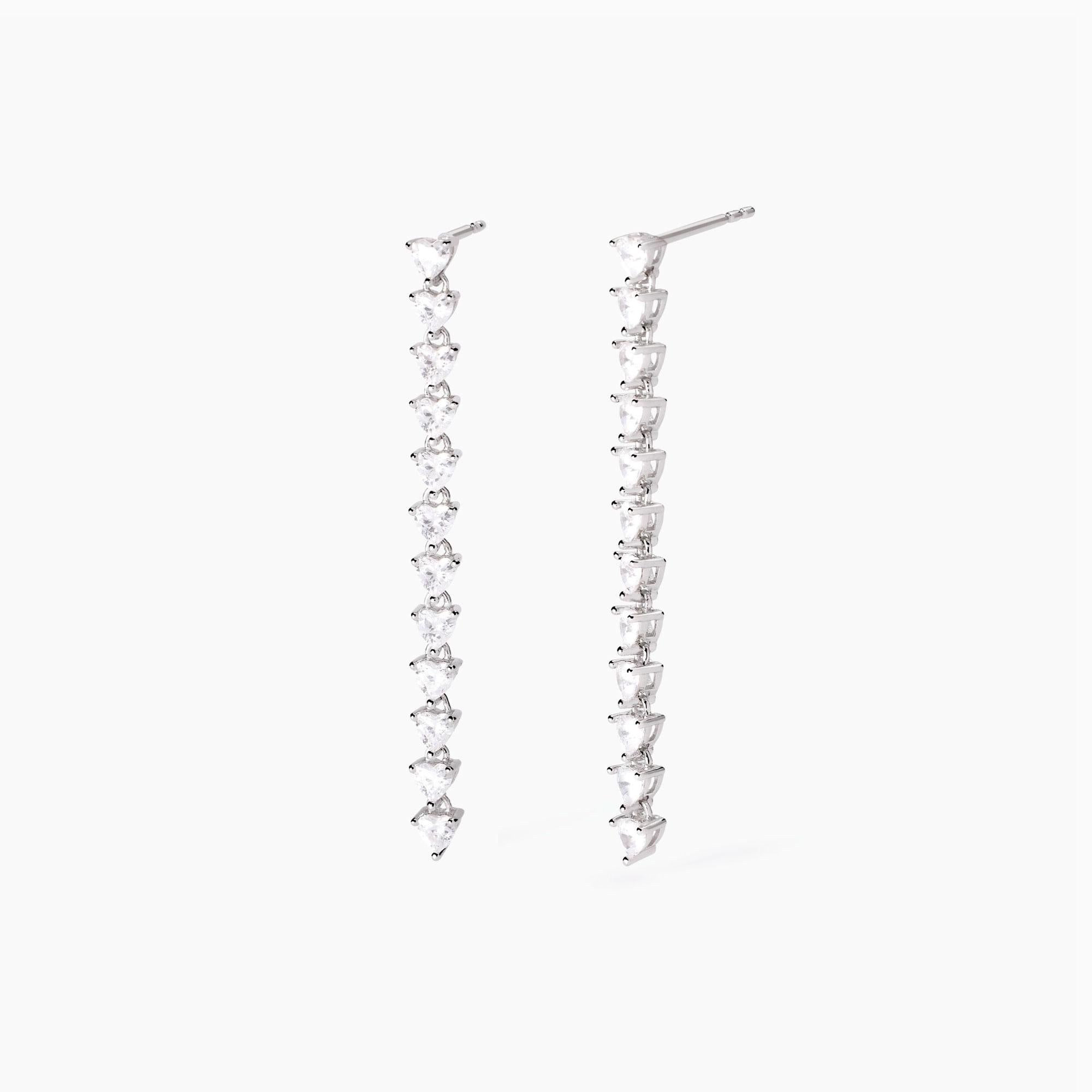 Orecchini Mabina in argento con zirconi taglio cuore