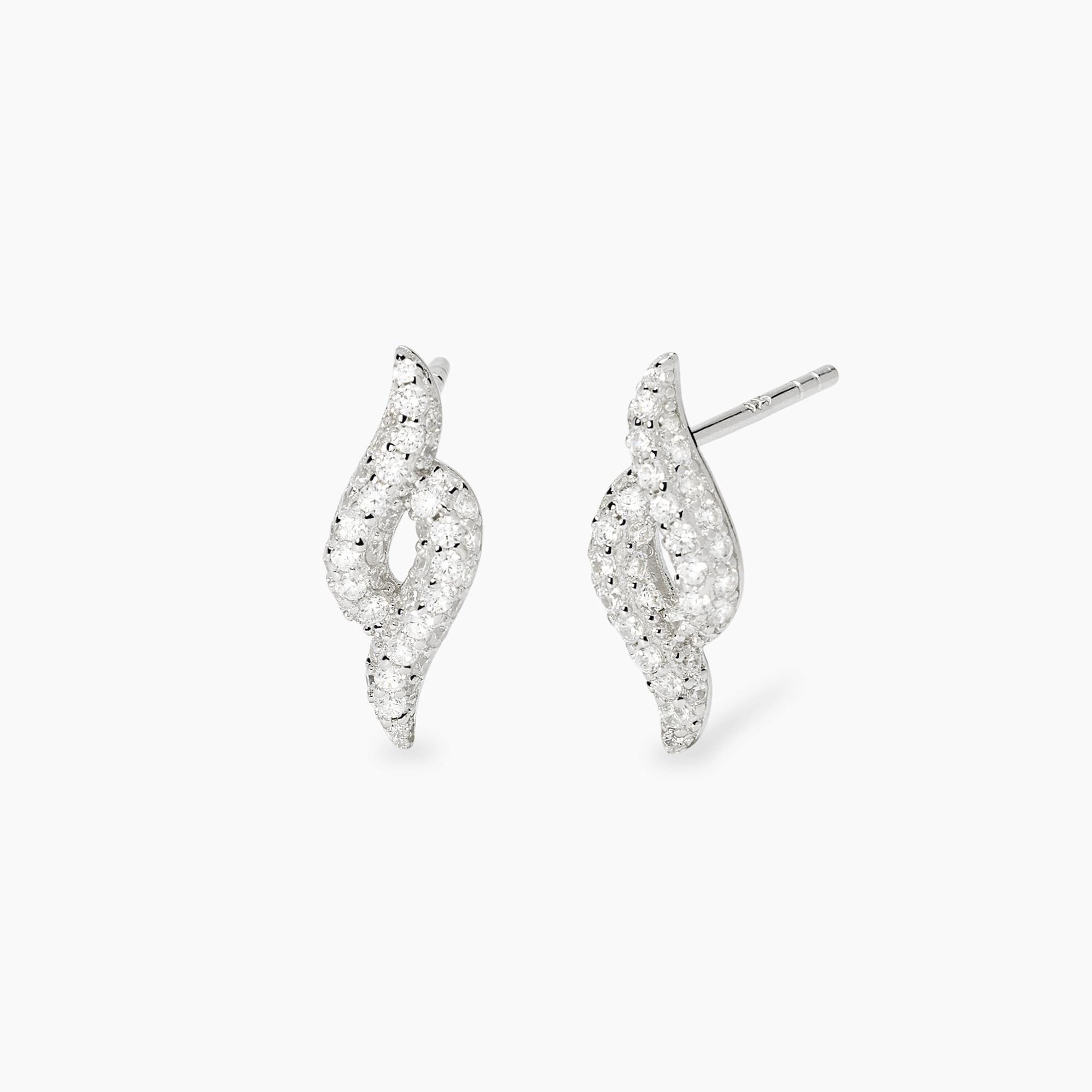 Orecchini Mabina in argento con pavé di zirconi
