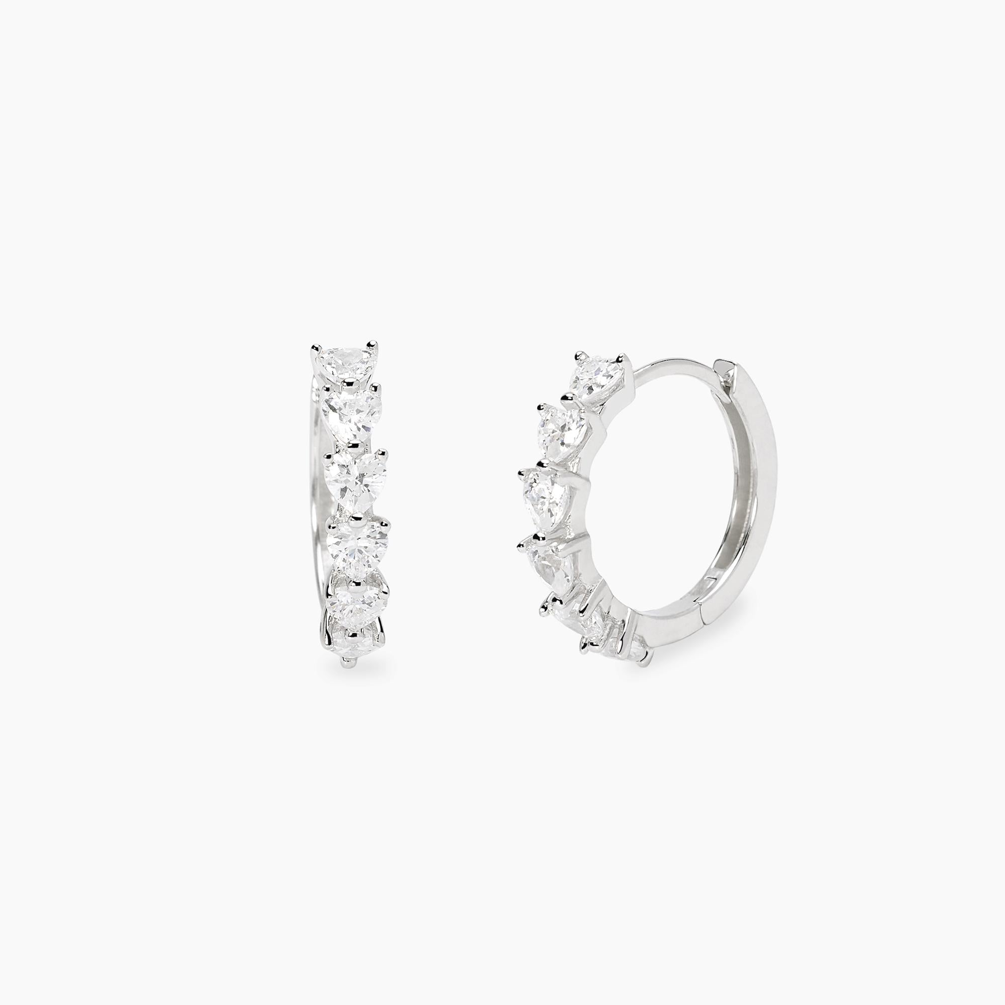 Orecchini Mabina a cerchio in argento con zirconi