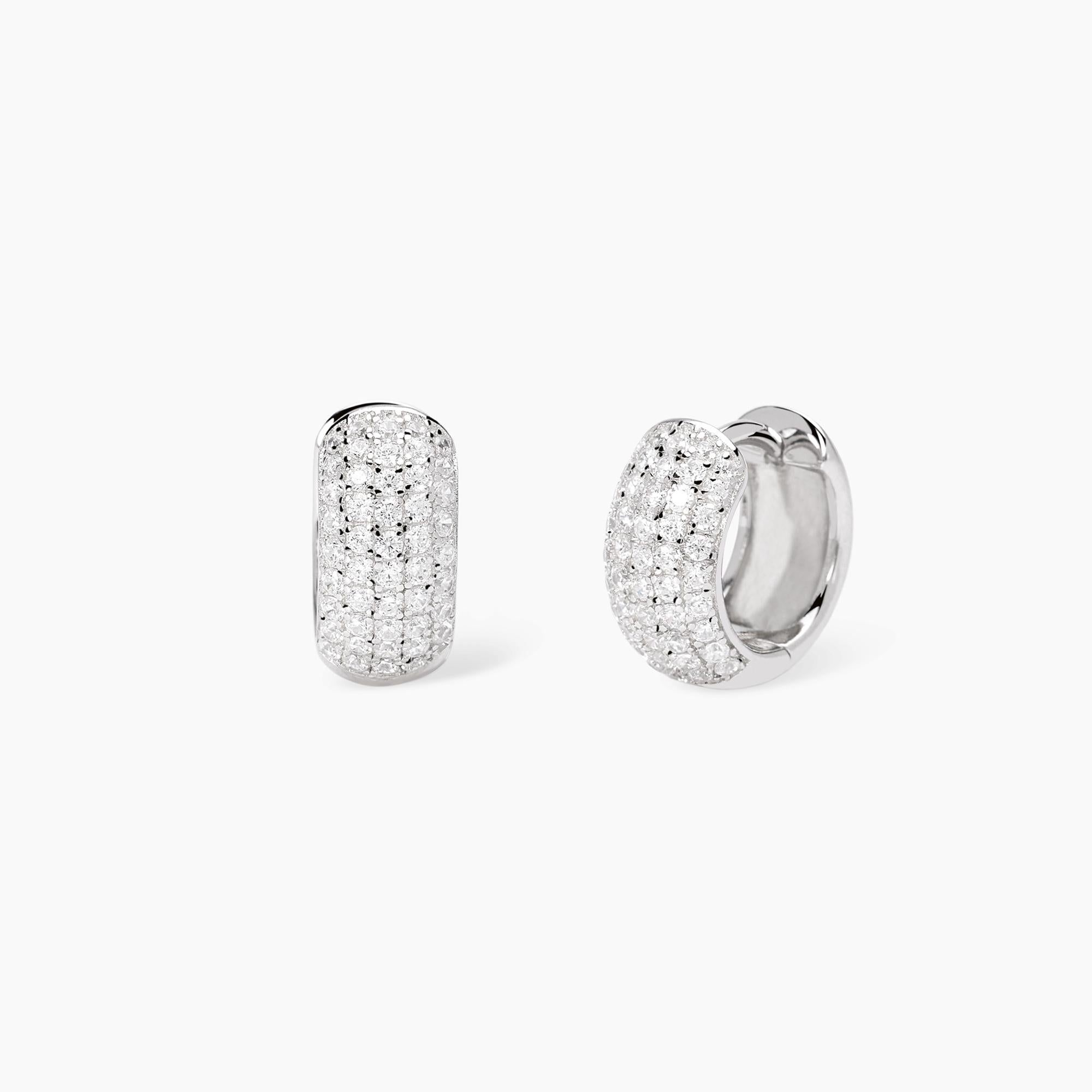 Orecchini Mabina in argento con pavé di zirconi