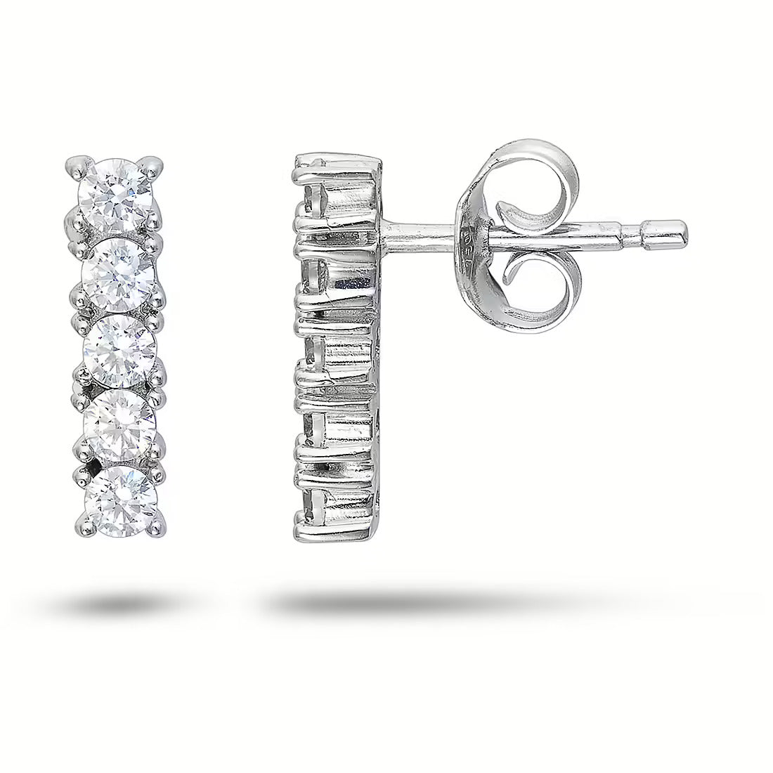 Orecchini Ambrosia in oro bianco con zirconi