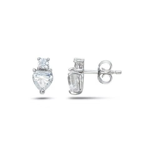 Orecchini Ambrosia in oro bianco con zirconi taglio cuore