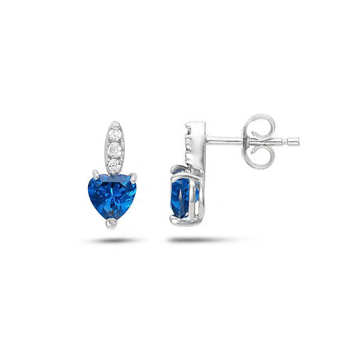 Orecchini Ambrosia in oro bianco con zirconi blu taglio cuore