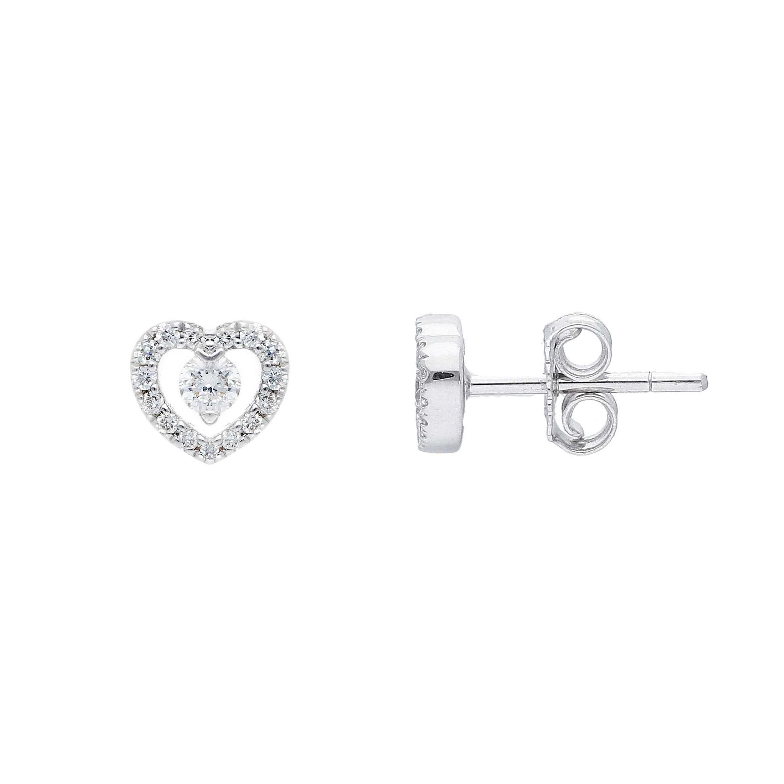 Orecchini Abeni in oro bianco 18k con diamanti