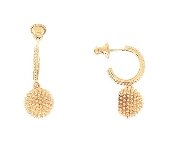 Orecchini Pesavento Pixel in argento laminato giallo